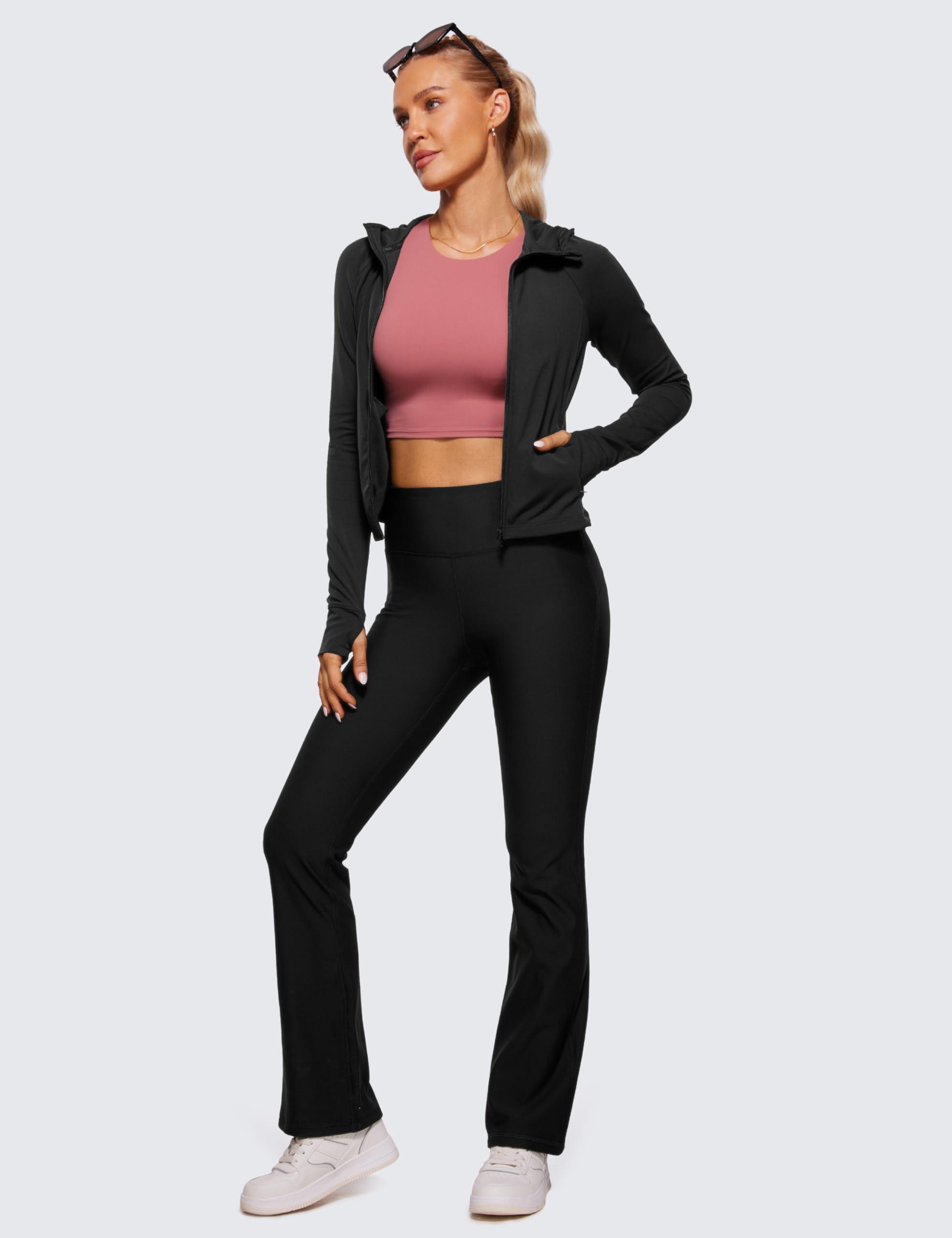 CRZ YOGA Womens Butterluxe Full Zip Workout Hoodie Jackets Slim Fit Hooded Athletic Yoga Lightweight Jacket with Thumb Holes - Image 3