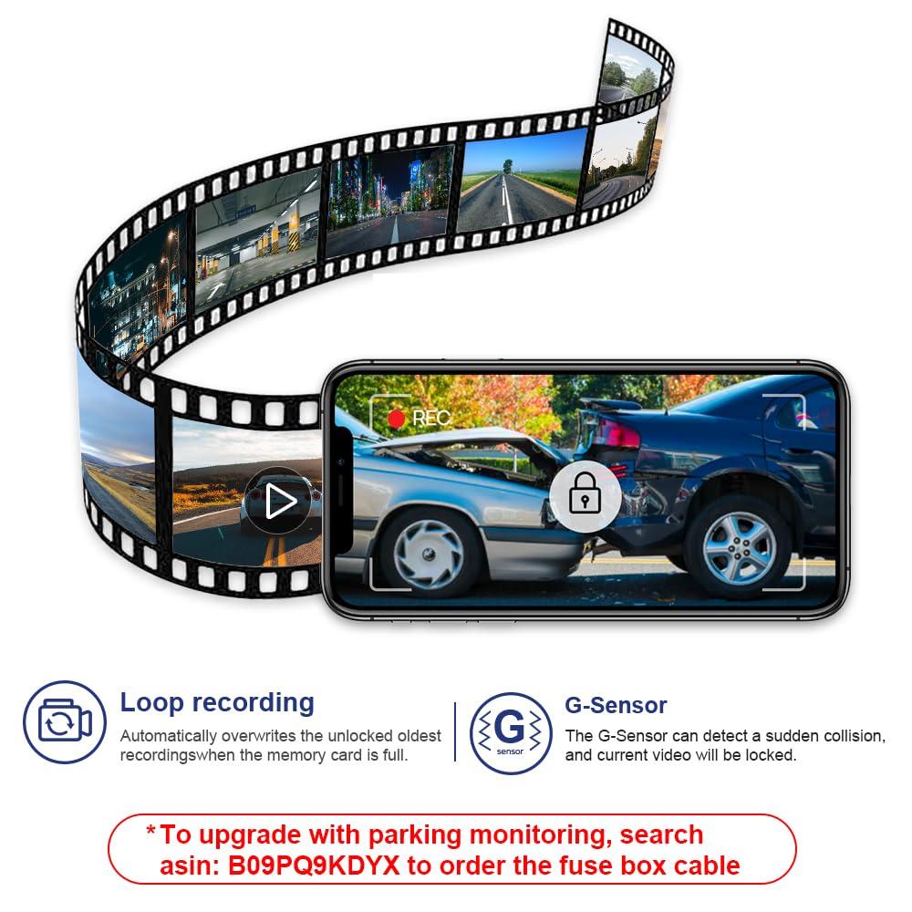 Fitcamx Front 4K+Rear 1080P Dash Cam for 2023 2024 2025 Lexus RX350 RX350h RX500h Premium Luxury F Sport (Gen5/AL30), Integrated OEM Look, Dual HD Video, WiFi&APP, Loop Recording, G-Sensor, 128GB Card - Image 6