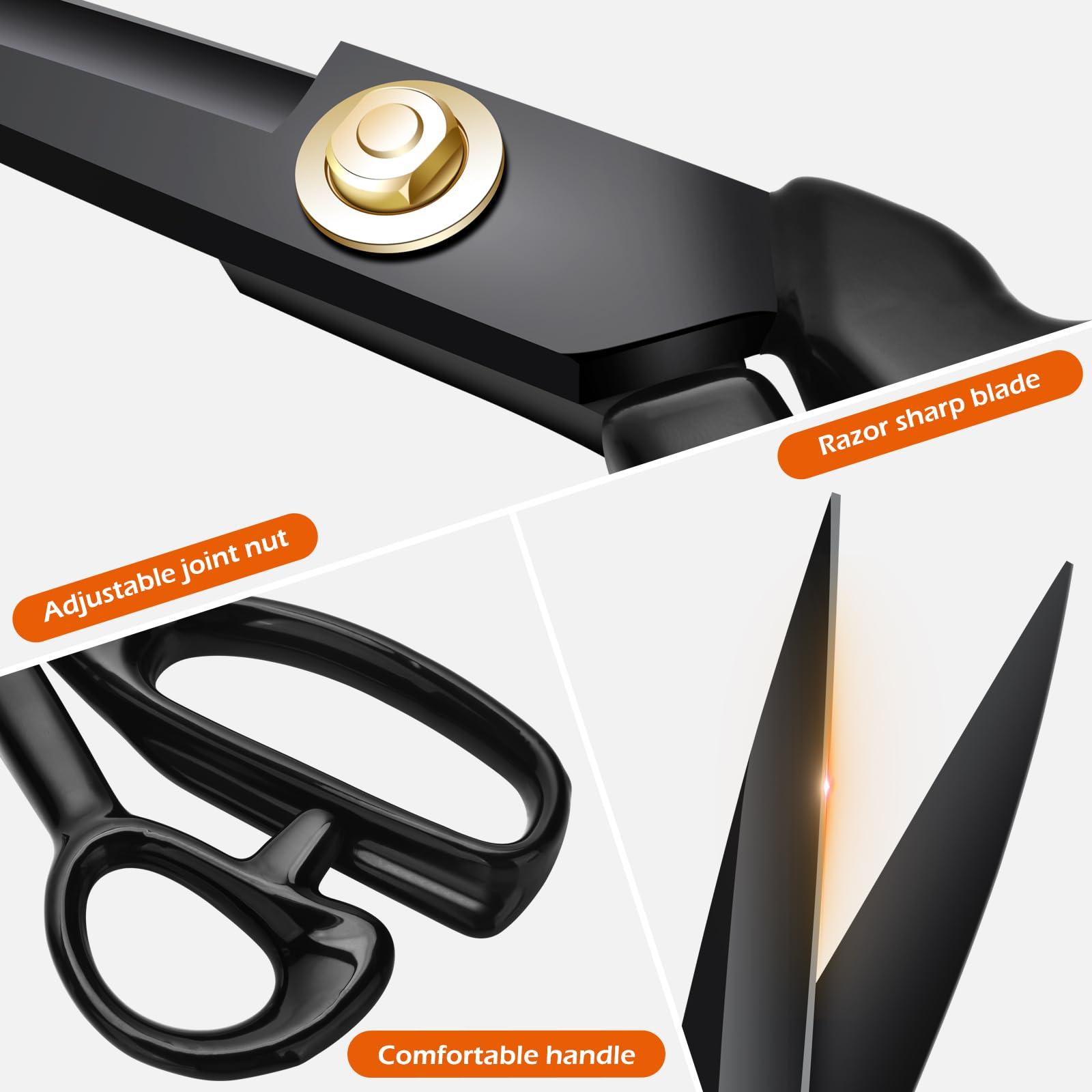 Fabric Scissors Professional, 8" Heavy Duty Sewing Scissor for Fabric Cutting, Tailor Sharp Sewing Shears for Cutting Leather craft Home Office Students Artists Dressmakers - Image 4