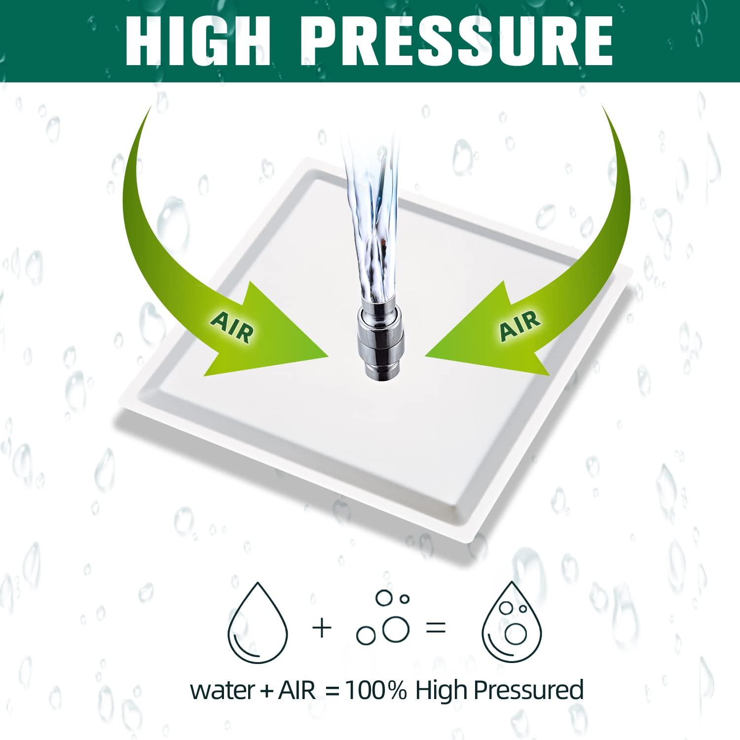 LCEVCGK Shower Head - Shower Faucet Set Square Shower Combo System with 8'' Rainfall Shower Head Wall Mount Handheld Shower, Stainless Steel with Chrome Finish Bath Shower Head,Chrome - Image 5