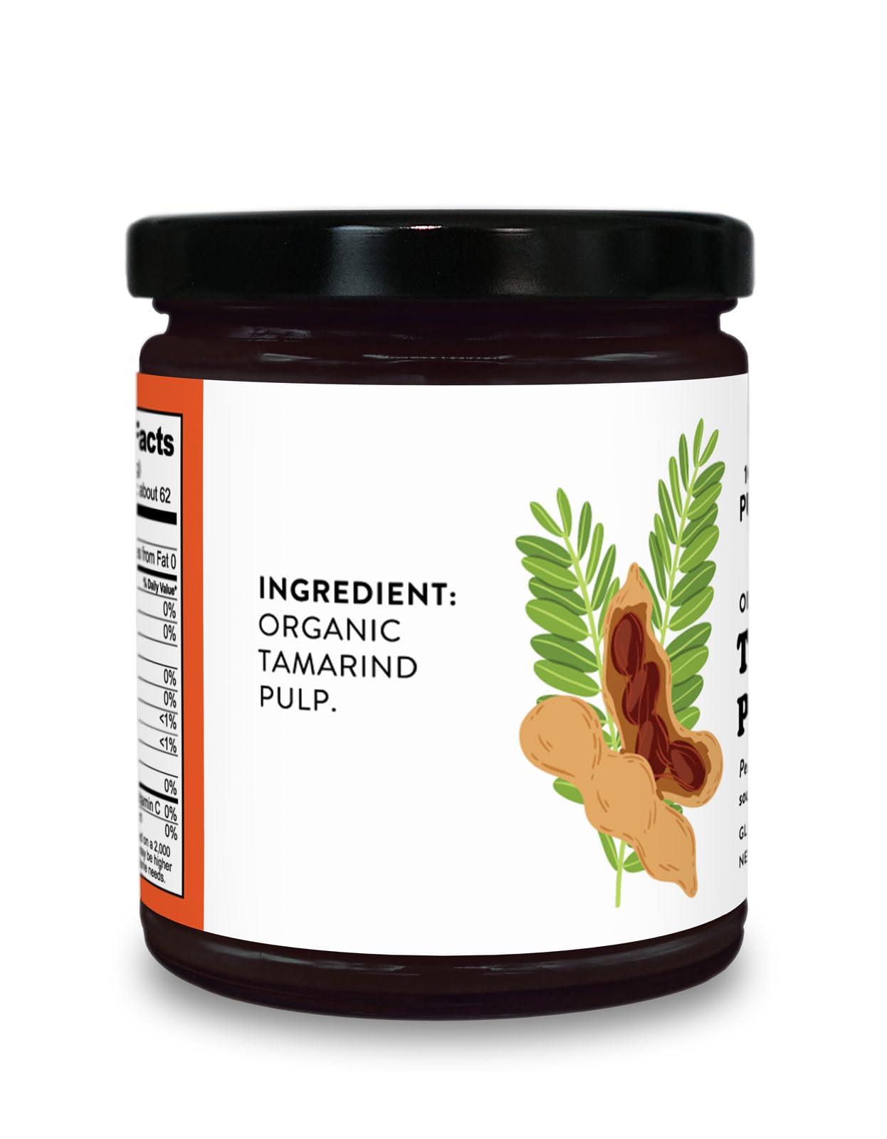 Pure Organic Tamarind Paste Concentrate - Sweet and Sour Sauce for Indian Chutney and Thai curry, Gluten Free, No Sugar Added, Glass Jar (1 PACK) - Image 3