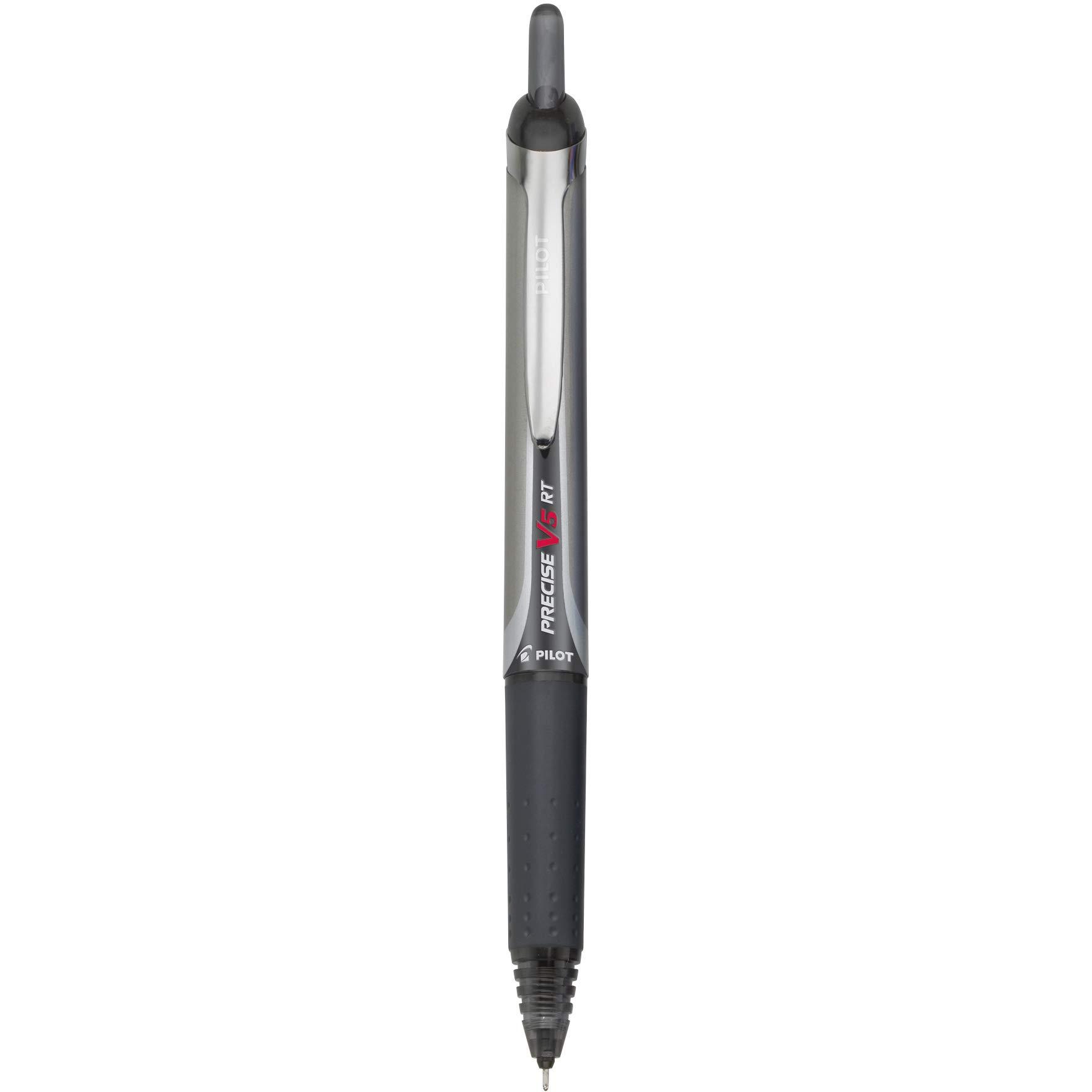 Pilot, Precise V5 RT Refillable & Retractable Rolling Ball Pens, Extra Fine Point 0.5 mm, Black, Pack of 6 - Image 3