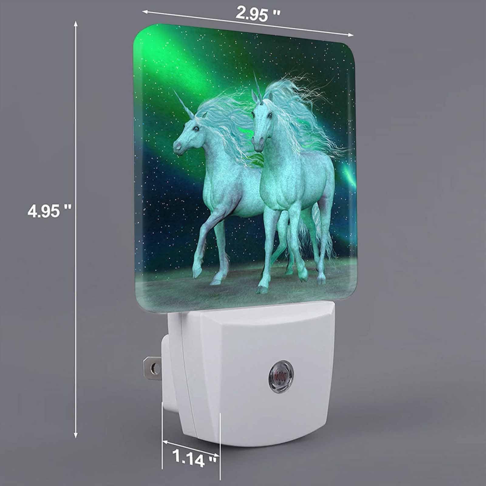 Chrobak LED Night Light,Northern Lights White Unicorns LED Night Light Plug into Wall with Dusk to Dawn Light Sensor White Energy Efficient Nightlight for Bedroom Bathroom Hallway Living Room Kitchen - Image 7