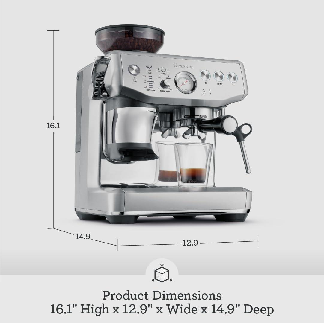Breville Barista Express Impress Espresso Machine BES876BSS, Brushed Stainless Steel - Image 2