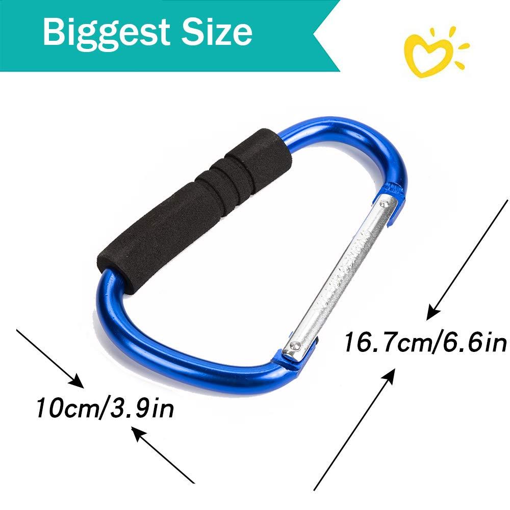 Funbliss Stroller Hooks by Baby，2 Pack Convenient Organizer Hook Bag Clips to Diaper Bags Clothing,Purses,Groceries,Great Hook Set for Mommy When Walking or Shopping Blue - Image 2