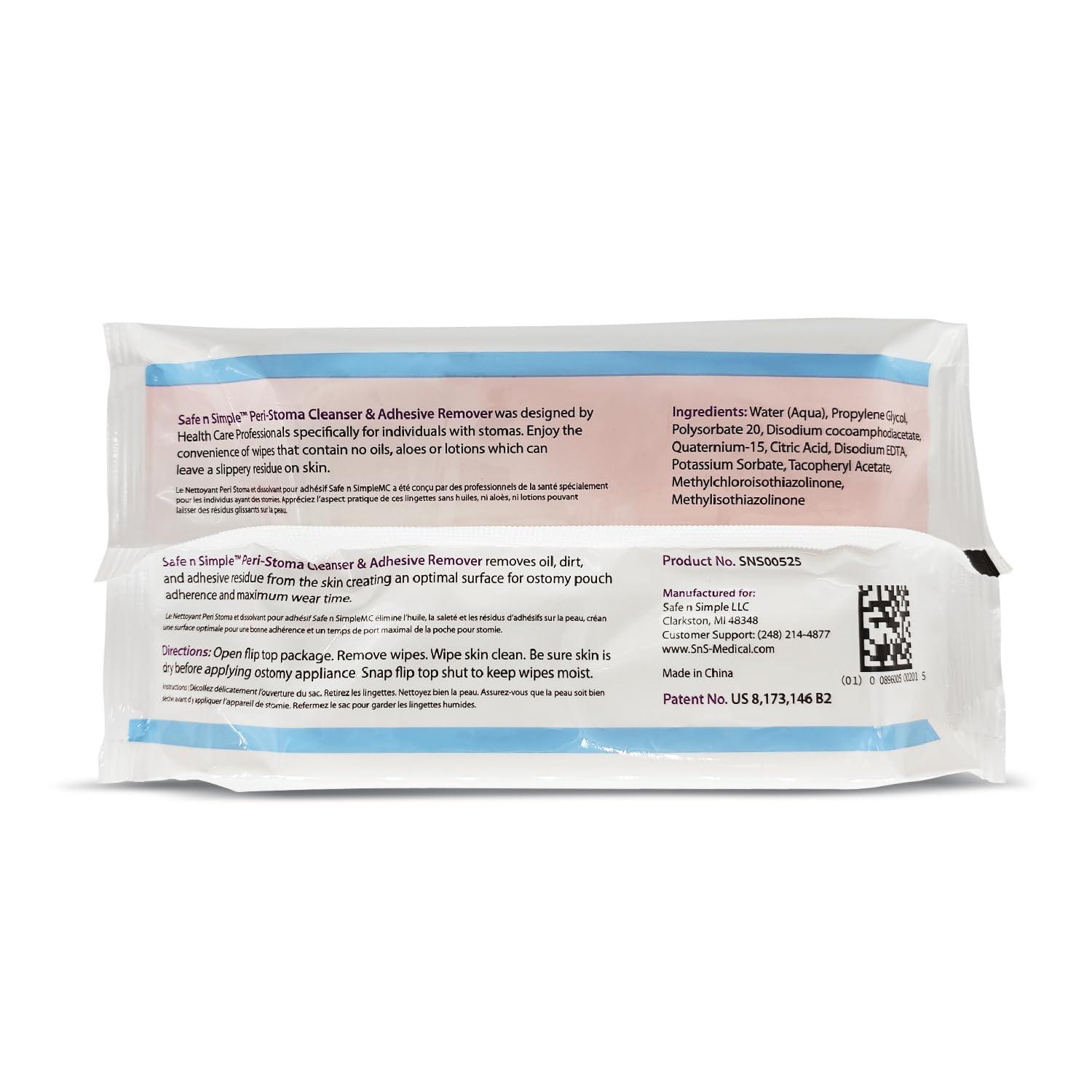 Safe n' Simple Adhesive Remover Wipes - 50 Large No-Sting Skin Prep Wipes Medical Skin Adhesive Remover - Adhesive Removing Wipes for Skin - Non-Alcohol - Image 2