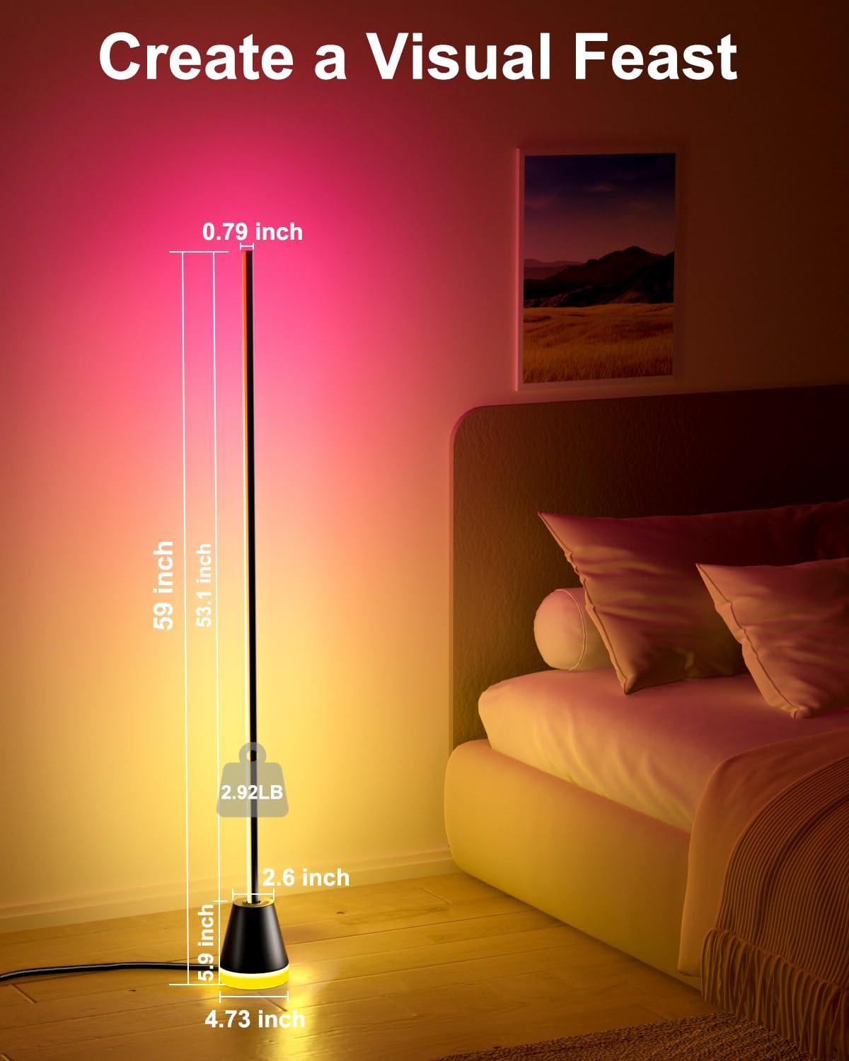 Keepsmile Smart RGB LED Corner Floor Lamp,172 LEDs Bright Standing Lamps for Living Room with APP and Remote,Modern Floor Lamp with Music Sync and 16 Million Colors, Ambient Lighting for Bedroom - Image 7