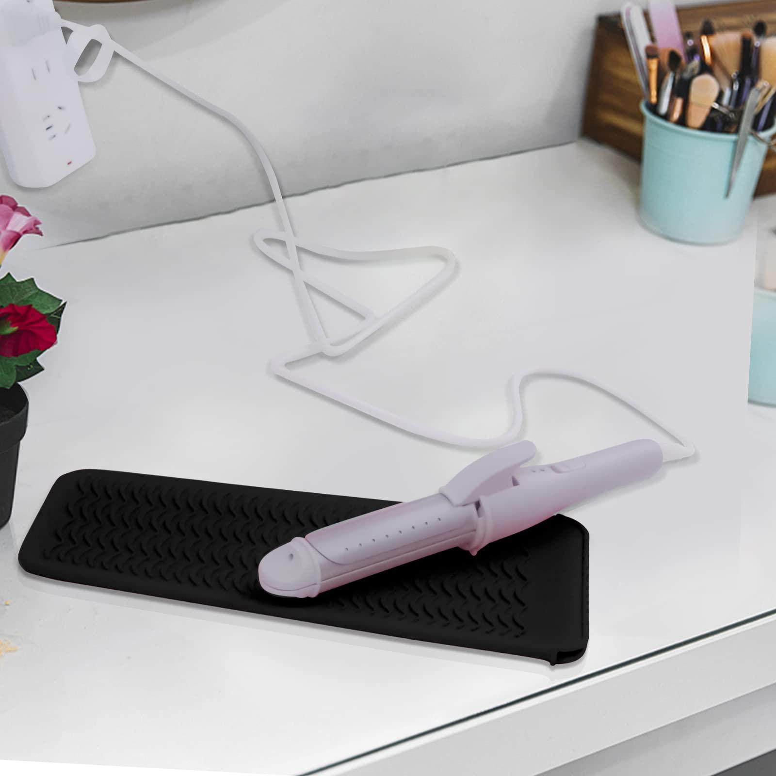 1Pack Silicone Heat Resistant Mat Pouch for Hair Straightener, Curling Iron, Flat Iron and Hot Hair Tools Black - Image 8