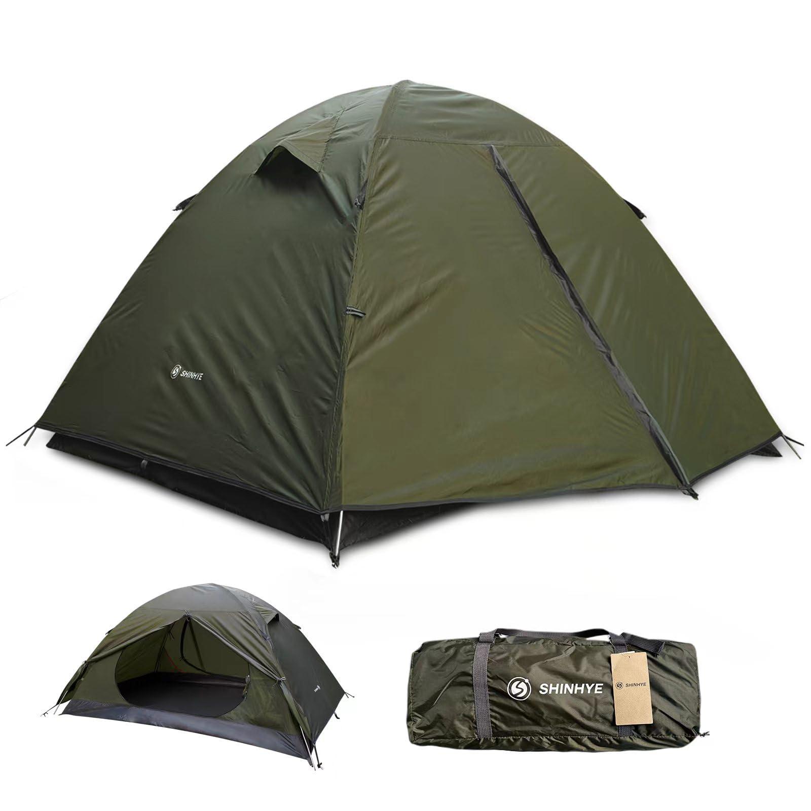 Backpacking Tent for Camping 2/3/4 Person Hiking Ultralight Tent for Waterproof Windproof Outdoor Two Doors Tents Easy Quick Setup Lightweight Tent Instant Tent