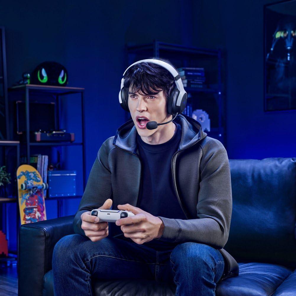 Razer Kaira Dual Wireless Gaming Headset for PlayStation 5 / PS5, PC, Mobile, PS4: Triforce 50mm Drivers - HyperClear Cardioid Mic - 2.4GHz and Bluetooth w/SmartSwitch - EQ Toggle - White/Black - Image 6