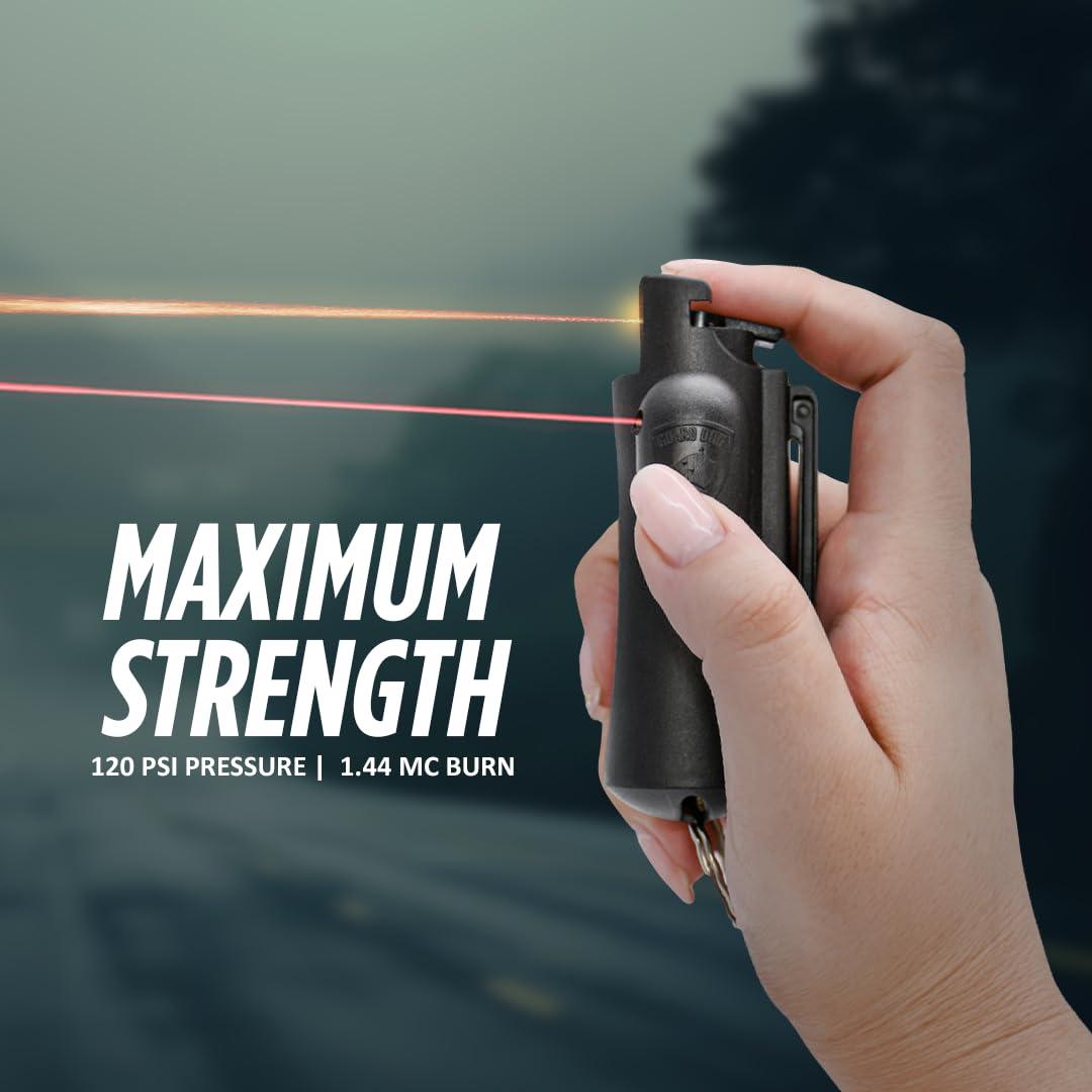 Guard Dog Security Pepper Spray Self Defense for Women, Men, OC Spray, AccuFire World’s Only Laser Sight Pepper Spray Keychain with Belt Clip for Quick Access, 16 Feet Range - Image 6