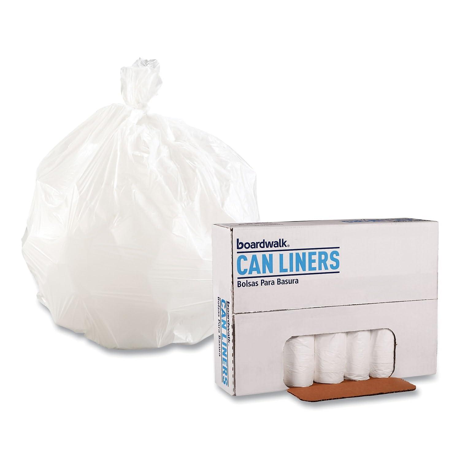 Boardwalk H4832LWKR01 24 in. x 32 in. 16 gal. 0.4 mil. Low-Density Waste Can Liners - White (25 Bags/Roll, 20 Rolls/Carton) - Image 4