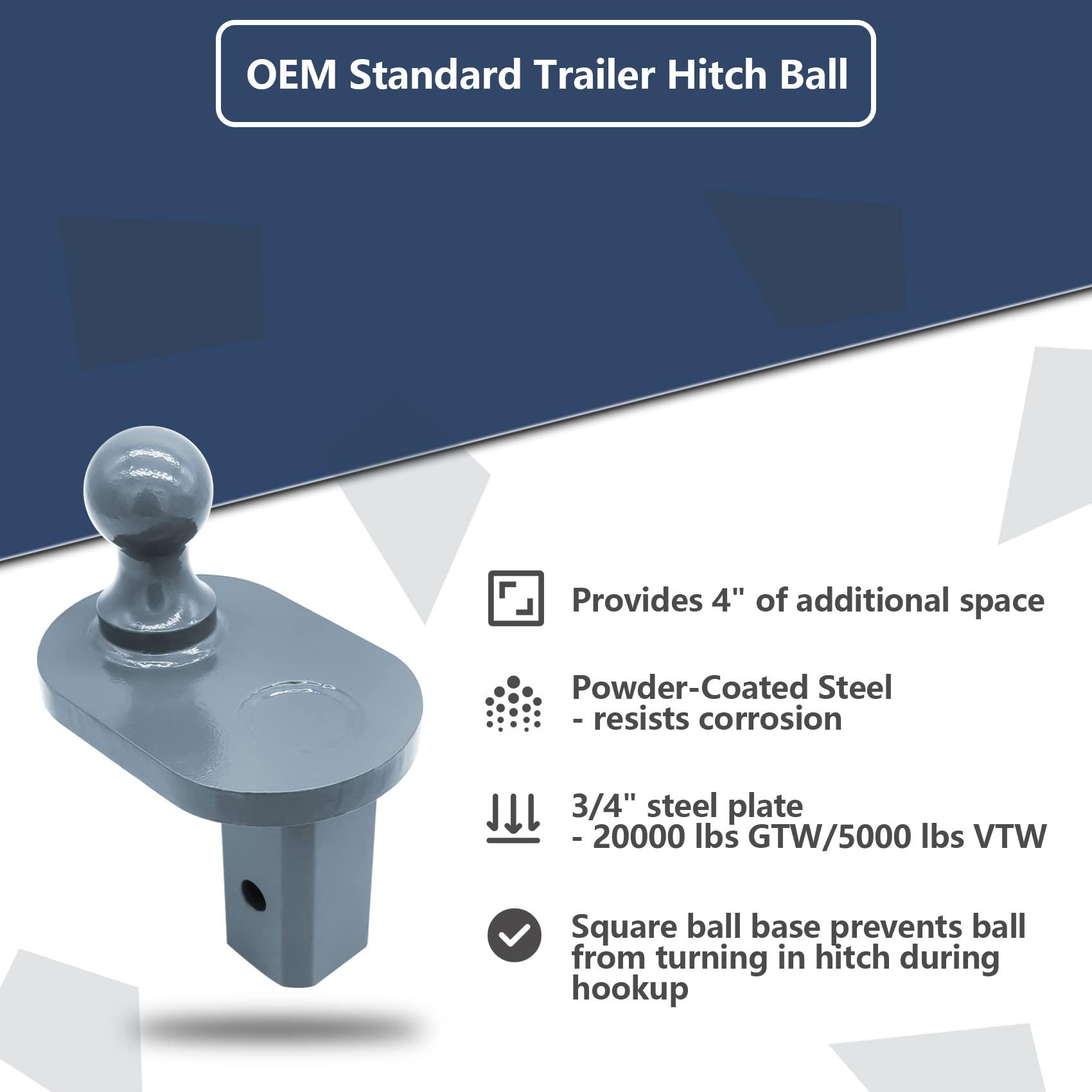 GNXA4085, 4" Offset Ball Compatible With B&W Turnoverball Gooseneck Trailer Hitches, Heavy Duty Extender | 20000 lbs GTW/ 5000 lbs VTW, 2-5/16 Inch Diameter - Image 5