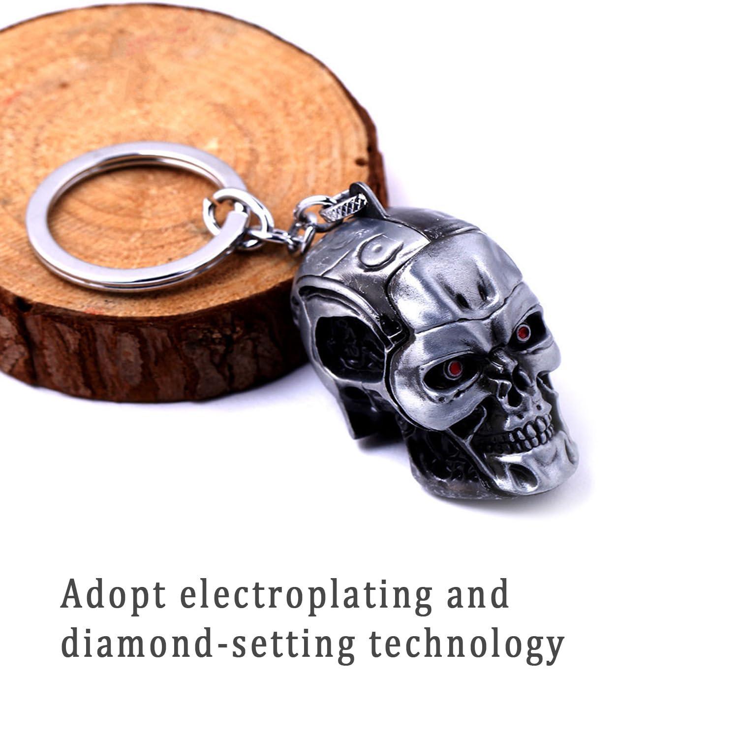 DTSFHTDAL 2PCS Keychain the Terminator Skull Metal Keychain Skeleton Key Chain Car Keychain Terminator Keychain Unisex - Image 3