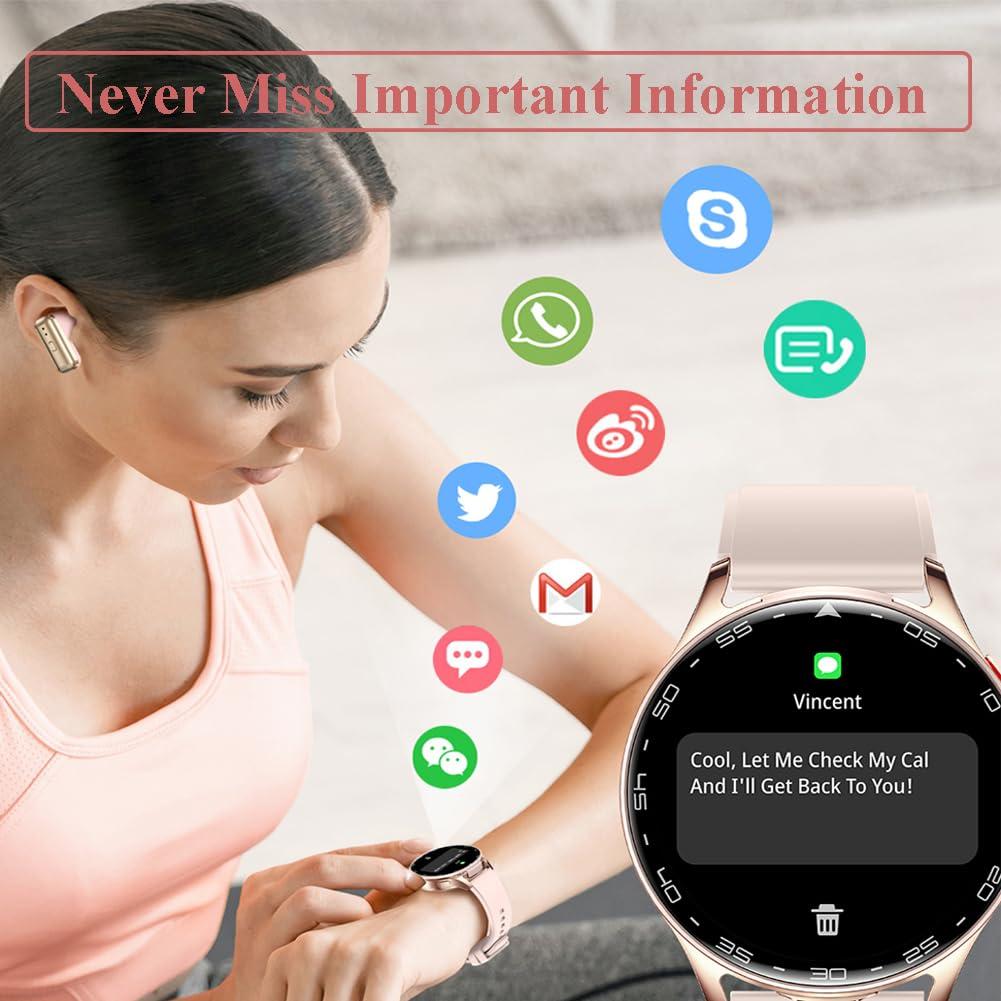 Alliget Smart Watch with Earbuds, 2 in 1 Bluetooth Smartwatch, 1.39" HD IPS Screen Smartwatch for Men Women, Fitness Tracker Long Time Standby Men Women Sports Smart Watch (Pink) - Image 7