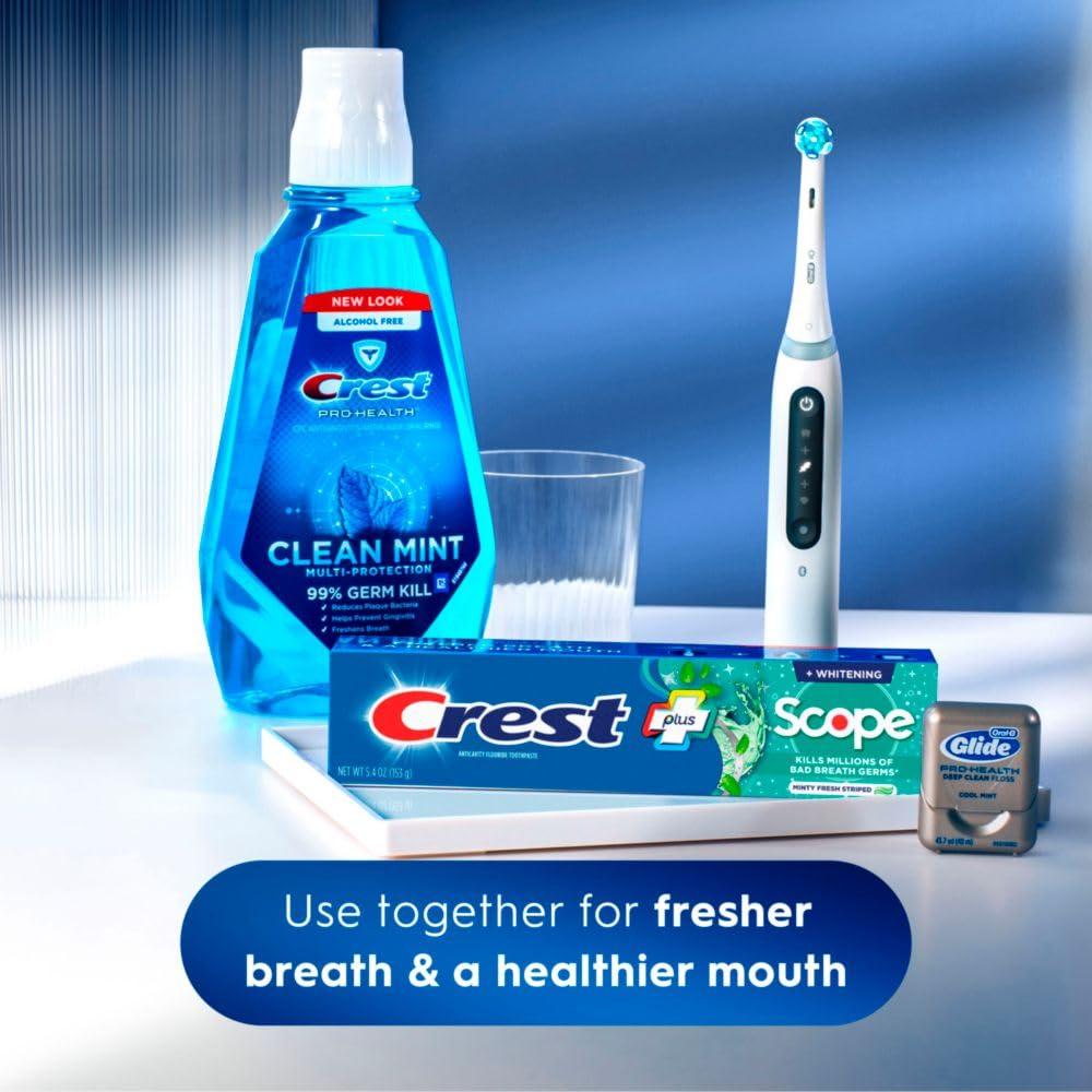 Crest + Scope Whitening Toothpaste - Pack of 3, 5.4 Oz Tubes - Anticavity Fluoride Toothpaste, Fresh Breath, Kills Germs - Tartar Protection, Enamel Protection - Minty Fresh Flavor - Image 4