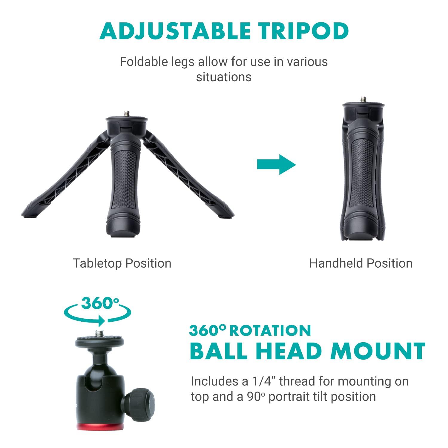 Movo uVlogger- Android/USB-C Compatible Vlogging Kit Smartphone Video Kit Accessories: Tripod, Mount, LED Light and Cellphone Shotgun Microphone for Video Recording for YouTube, Vlog - Image 6