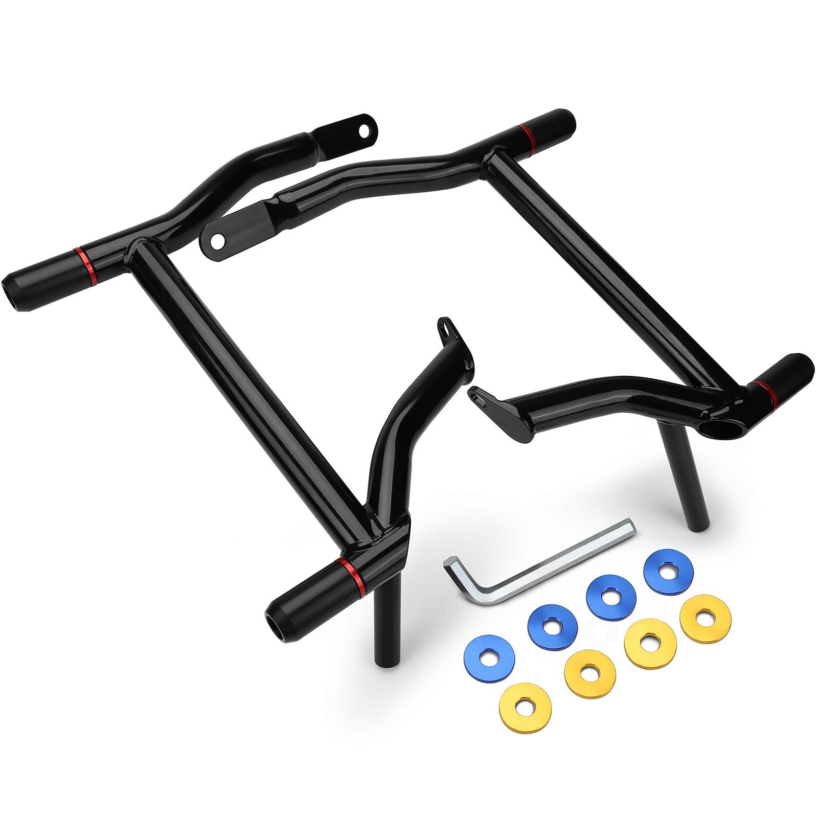 kekykm Saddlebag Guard Crash Bar Bracket compatible with Harley Davidson Touring Street Glide Road Glide Road King Electra Glide Ultra Limited CVO Black Tip Over Bar 2009-2025 - Image 9