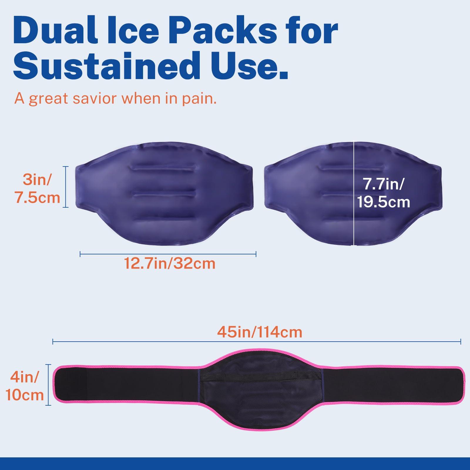 Anbanrey 2 - Pack Back Pain Relief Wrap for Hot & Cold Therapy - Eases Lower Lumbar, Sciatic Nerve, Disc Pain, Coccyx & Tailbone Discomfort - Image 3