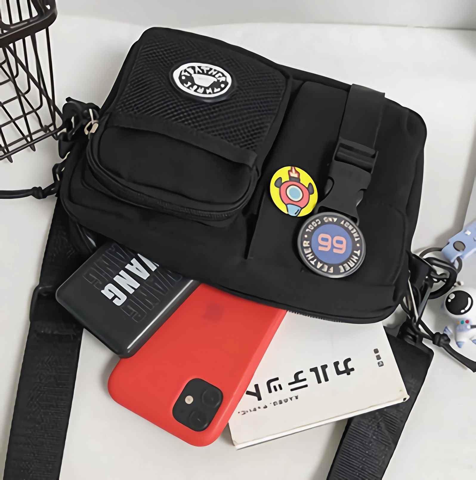 Lefe Liee Black Crossbody Bag for Men - Cute Small Messenger Sling Shoulder Bag - Men's Gift - Image 6