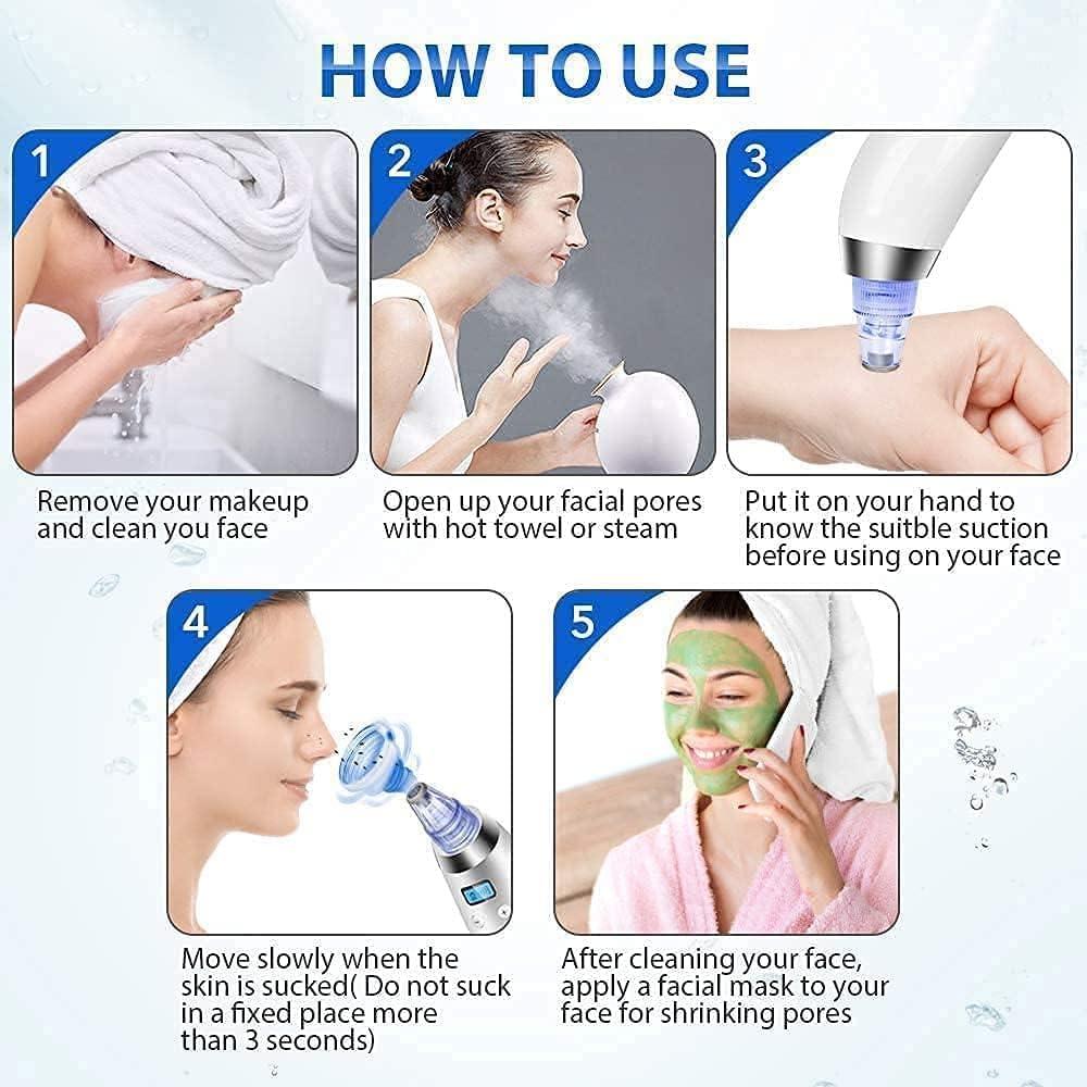 JPNK Blackhead Remover Tool Comedones Extractor Acne Removal Kit for Blemish, Whitehead Popping, 6 Pcs Zit Removing for Nose Face Tools with a Leather Bag - Image 4