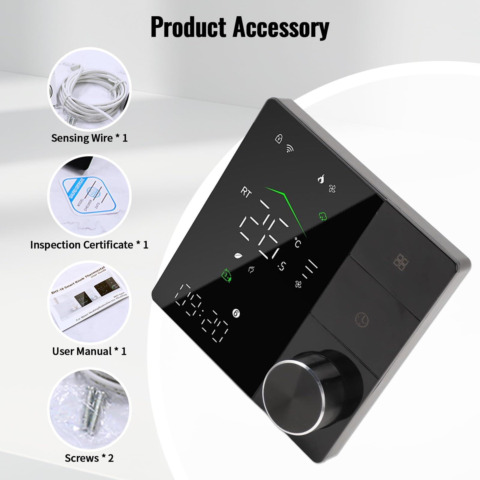 Programmable Smart Thermostat for Electric Heating, WiFi Thermostat with APP Control, LED Touch Screen/Voice/Weather/AC95-240V, Compatible with Smart Life/Google Assistant/Alexa/Tuya/Apple Homekit - Image 8