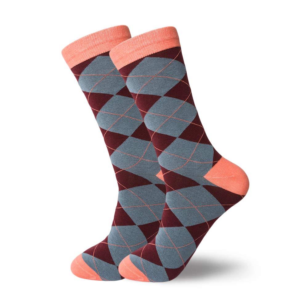 HHX YONLEE Dress Socks 5/6/10 Pairs Crew Argyle Colorful Cotton Novelty Casual Happy Fun - Image 3