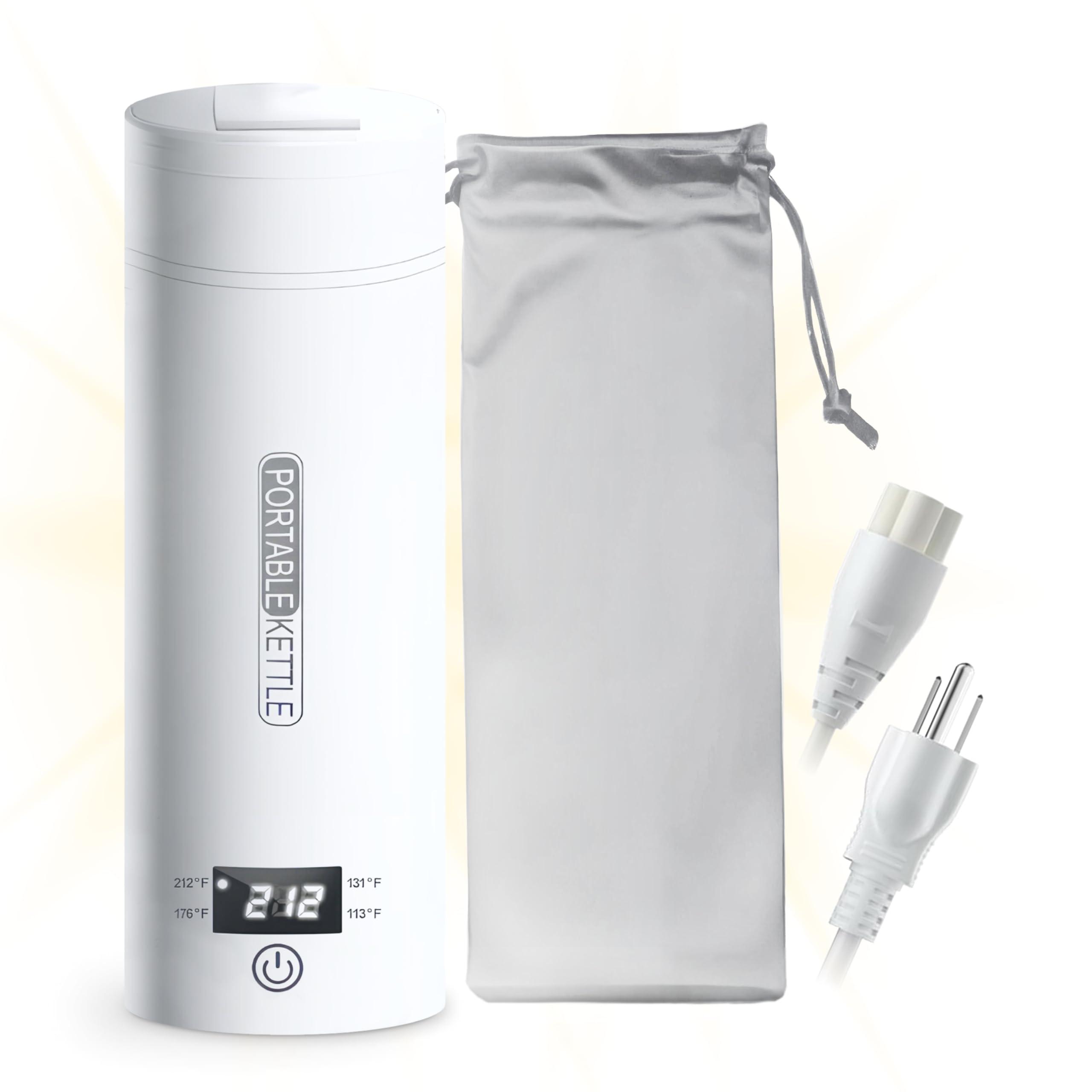 Thrive NRG Travel Electric Portable Kettle, Small Travel Kettle for Tea and Coffee - 304 Stainless Steel, 450mL Mini Hot Water Boiler with 4 Temperature Presets, LCD Display, and Auto Shut-Off - Image 1