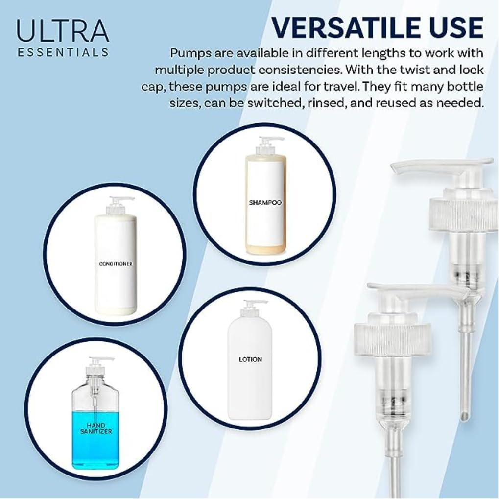Dispenser Pumps Compatible with Olaplex No. 4 Fine Hair Shampoo, No. 5 Fine Hair Conditioner 8.5oz/250ml & No. 3 Hair Perfector 3.3oz, Three White Pumps Only, by Ultra Essentials (No.3, No.4 & No.5) - Image 7