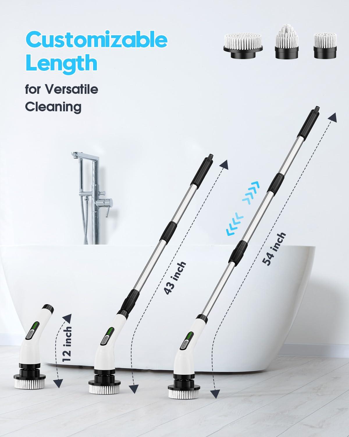 Highyes Electric Spin Scrubber for Cleaning Bathroom: Cordless Power Shower Scrubber - Electric Cleaning Brush for Tile Tub - Image 4