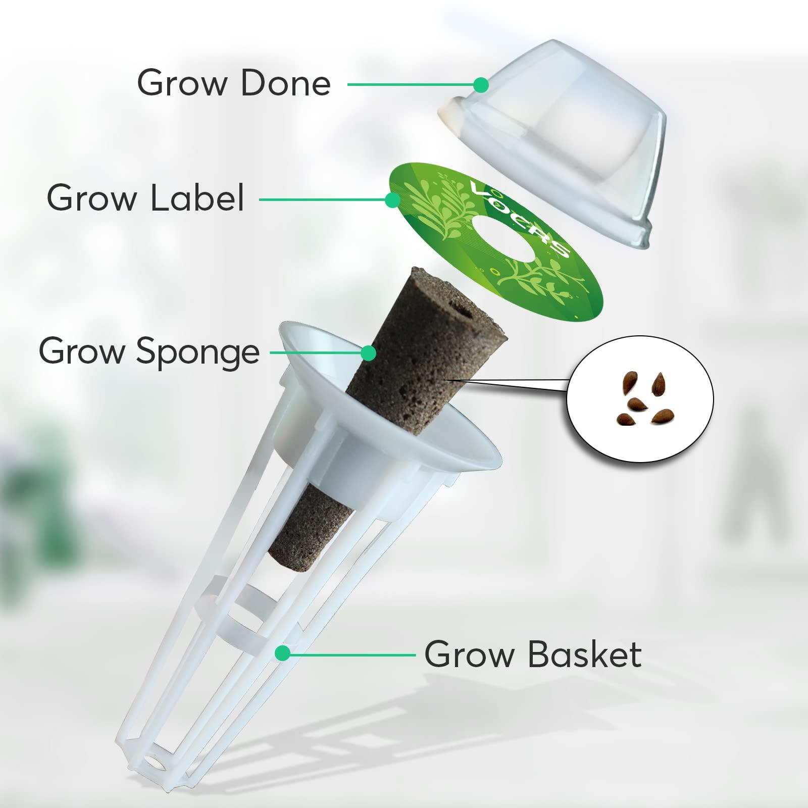 Seed Pods for Hydroponics Growing System - (No Seeds), Hydroponics Supplies with 24 Grow Sponges, 12 Planting pods,2 Set a&b Hydroponic Nutrient Plant Food,28 Stickers,12 Seeding Cover - Image 4