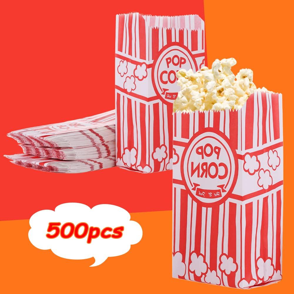 500 Pieces Paper Popcorn Bags 1 oz Small Pop Corner Bags Individual Servings for Popcorn Machine Christmas Party Disposable Pop Corn Storage Bag Bulk - Image 6