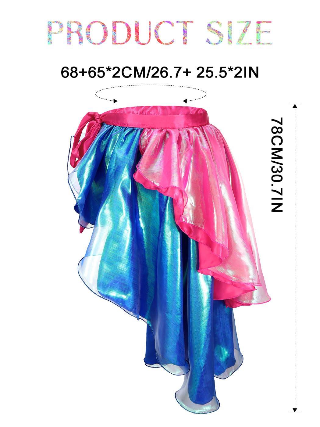 TWINKLEDE Shiny Fariy Bustle Tie on Belly Dance Skirt Maxi Hip Scarf Latin Festival Party Costume for Adult Girls - Image 6