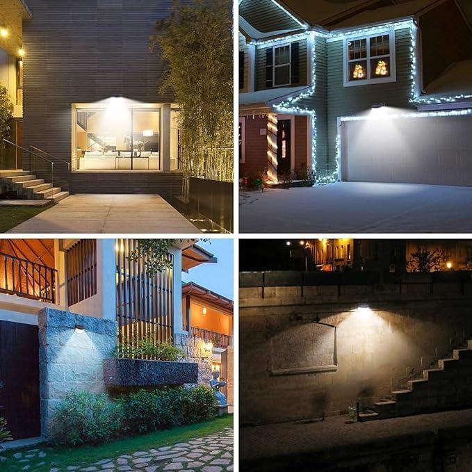 Aootek New Solar Motion Sensor Lights 120 LEDs with Lights Reflector,270° Wide Angle, IP65 Waterproof, Step Lights for Front Door, Yard, Garage, Deck (Back Button 4-Pack) - Image 6