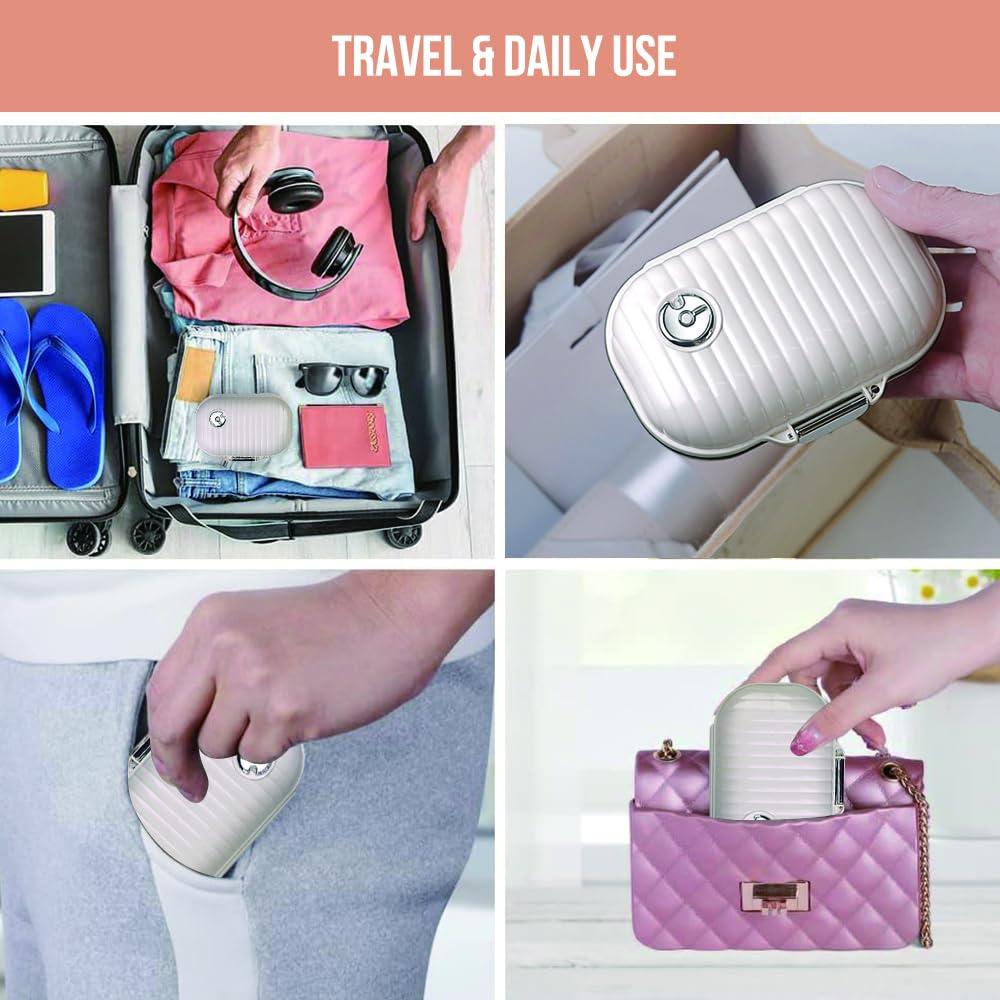 SCDZCAR Portable Daily Pill Box Organizer Case Medicine Travel Storage Dispenser Case Health & Household Pill Organizers Compact Pill Box and Pill Holder for Pocket Purse (White, Big) - Image 7