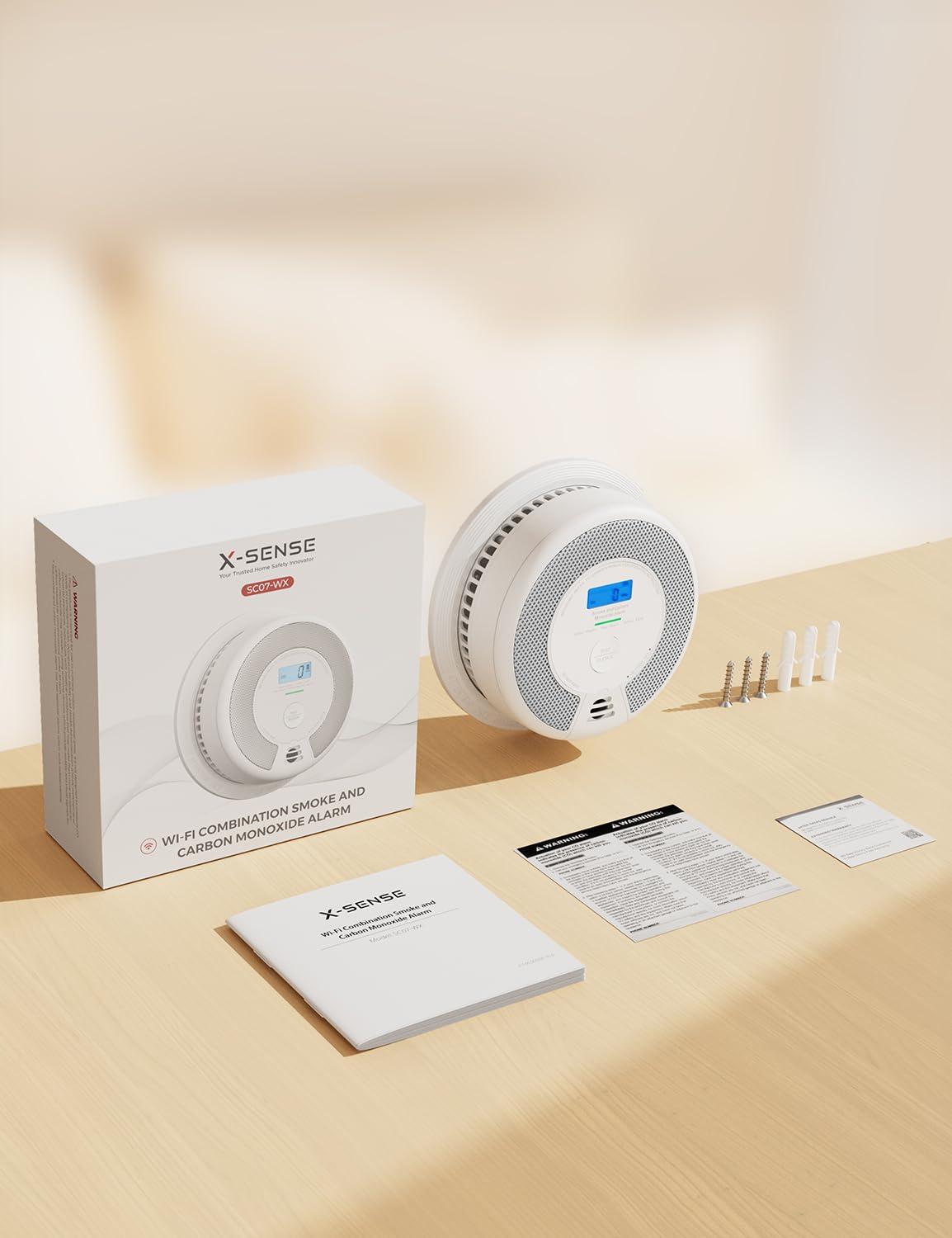X-Sense Smart Smoke Detector Carbon Monoxide Detector Combo with Replaceable Battery, Wi-Fi Smoke and Carbon Monoxide Detector with Real-Time App Notifications, SC07-WX, 1-Pack - Image 2
