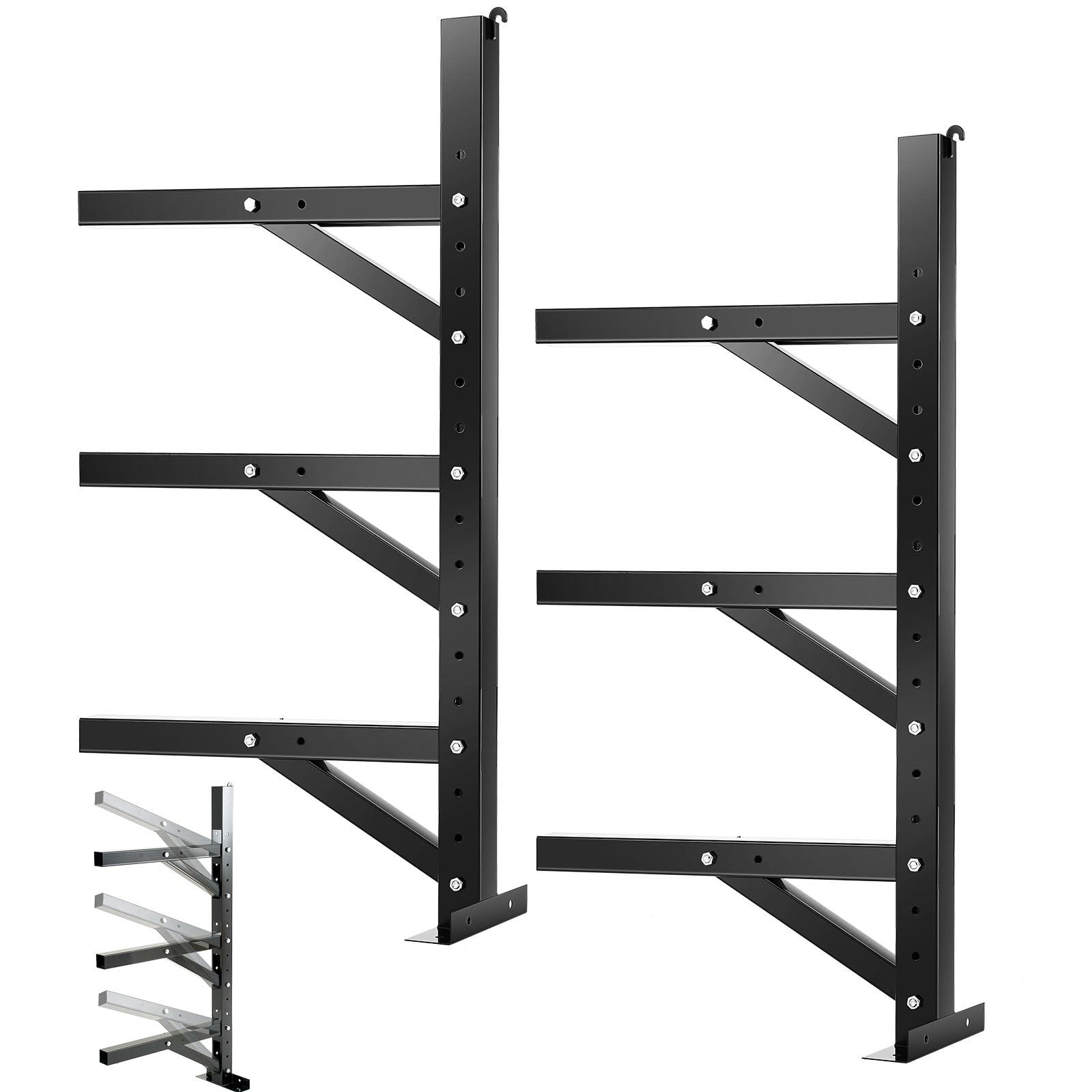 Briwooody 2 Pack Shipping Container Shelving Adjustable Heavy Steel, Shipping Container Accessories, Hanging Shelf Brackets for Heavy Duty Trailer Containers(3 Layer)