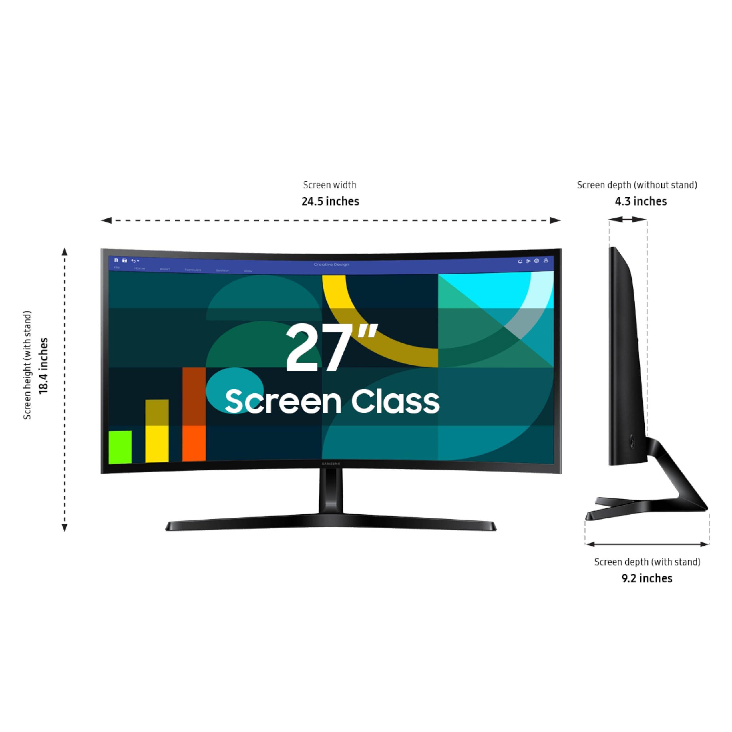 SAMSUNG 27" Essential S3 (S36GD) Series FHD 1800R Curved Computer Monitor, 100Hz, Game Mode, Advanced Eye Comfort, HDMI and D-sub Ports, LS27D366GANXZA, 2024 - Image 8