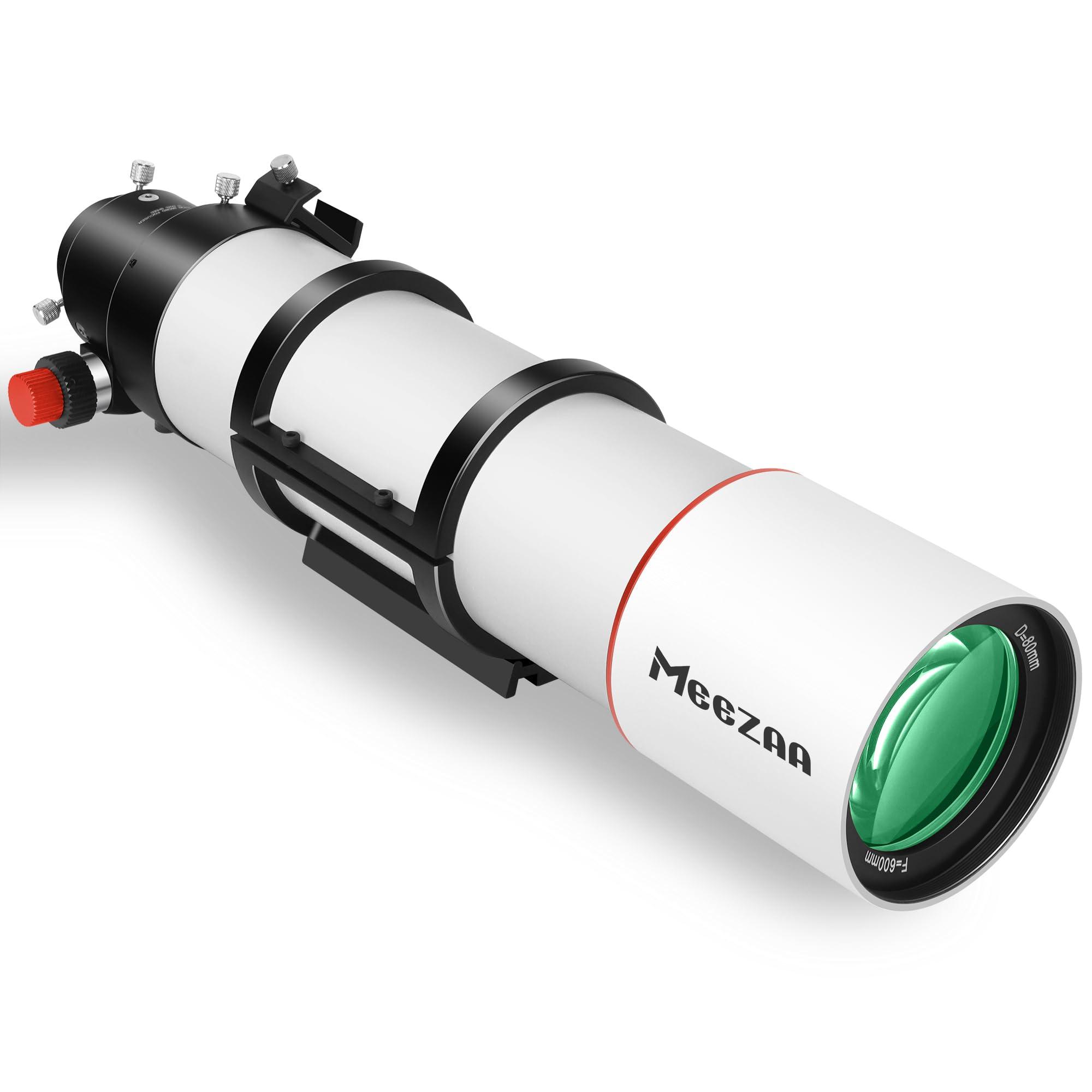 MEEZAA Telescope, 80ED F7.5 Telescope OTA, Extra Low Dispersion Achromatic Refractor Tube, Compact and Portable Optical Tube for Astrophotography and Visul Astronomy