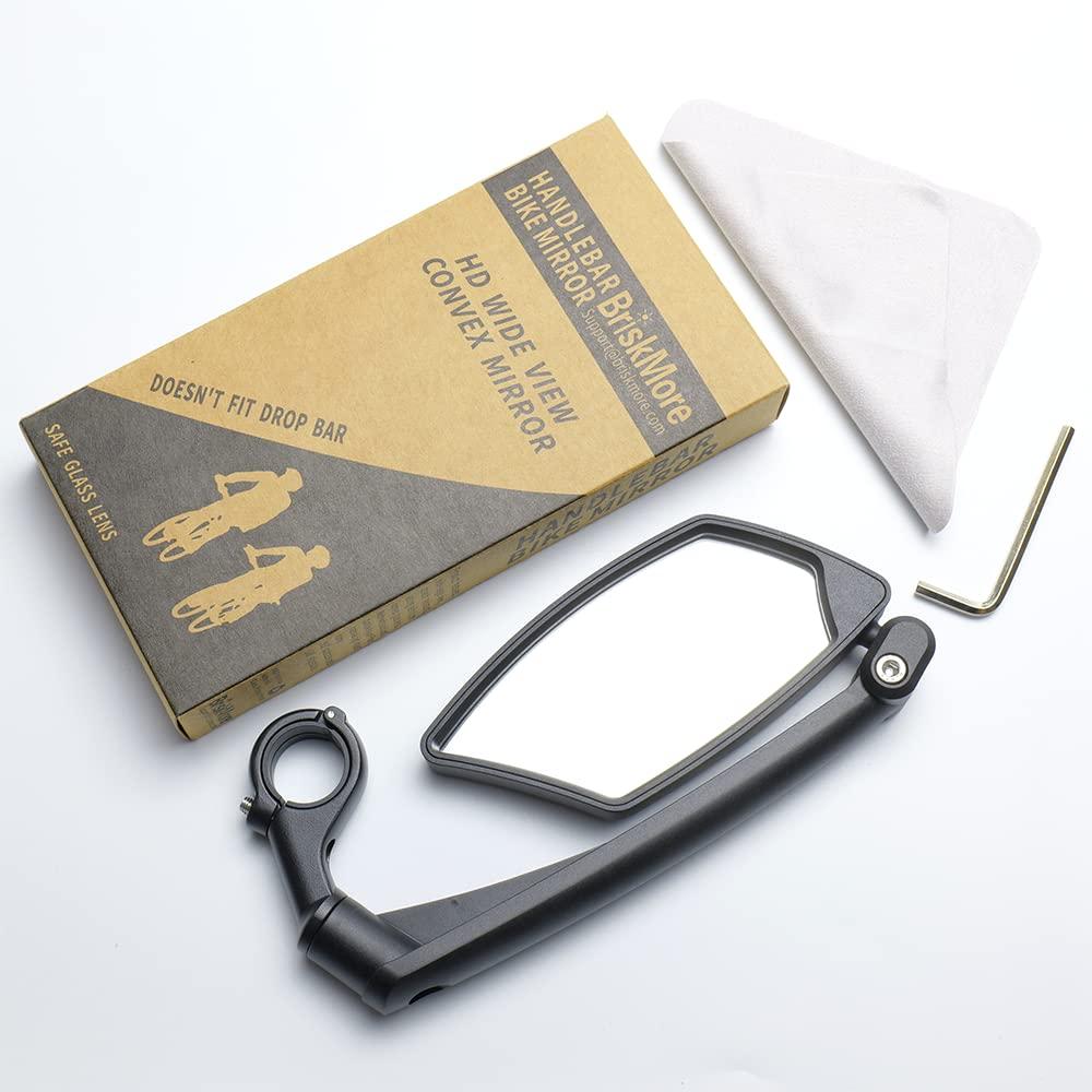BriskMore Handlebar Bike Mirror, Scratch Resistant Glass Lens, Ajustable and Rotatable Safe Rearview Bicycle Mirror - Image 6