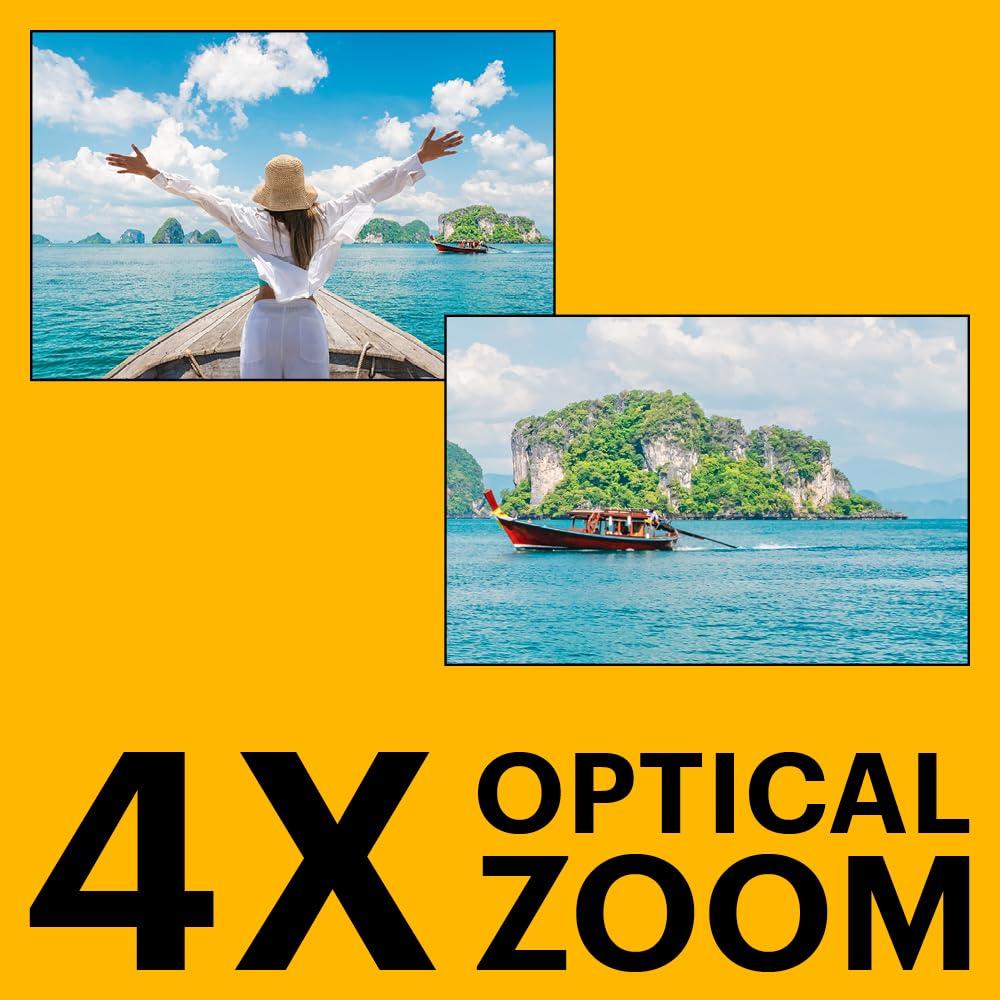KODAK PIXPRO WPZ2 Rugged Waterproof Shockproof Dustproof WiFi Digital Camera 16MP 4X Optical Zoom 1080P Full HD Video Vlogging Camera 2.7" LCD (Yellow) - Image 6