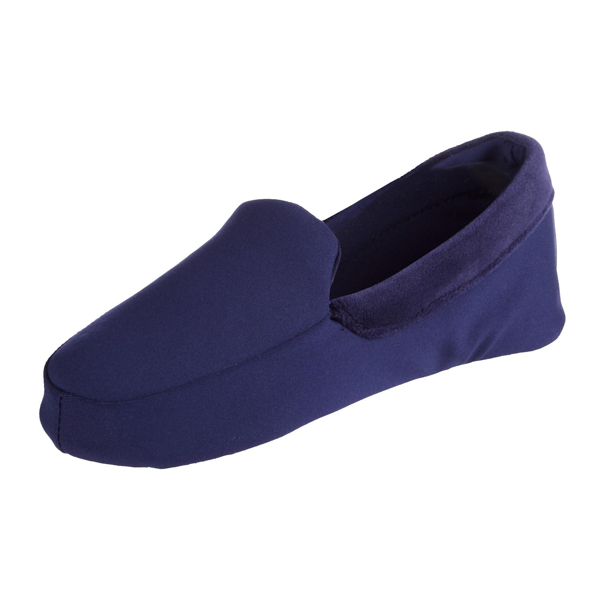 isotoner Women's Contoured Ivy Spandex Velour Moc Slipper with Suede Sole