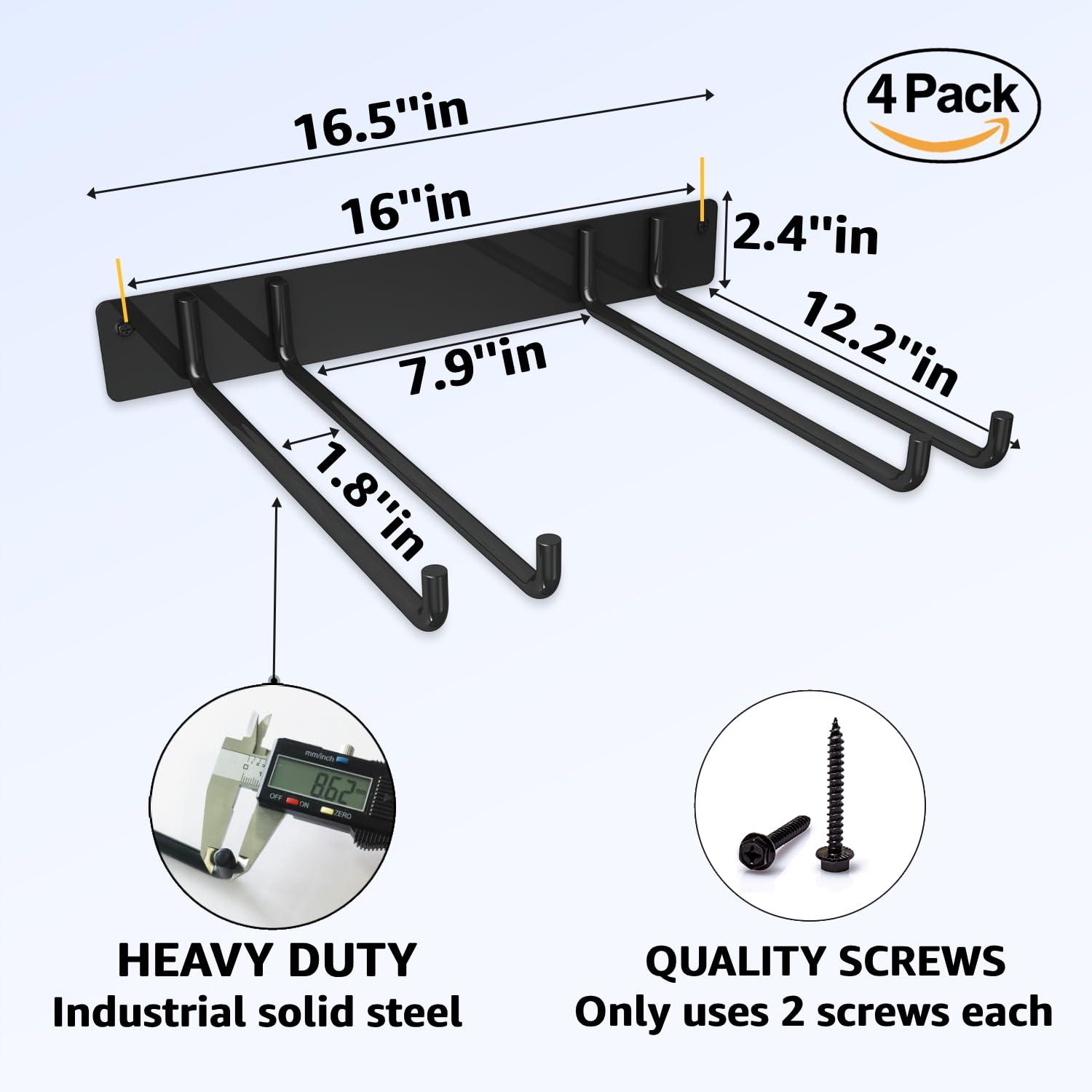 YYR Folding Chair Storage Rack, Garden Tool & Foldable Chairs Organizer Hangers for Garage Organization, Lawn, Beach, Camping, Yard Chairs Hooks Wall Mount, Soild Metal Max Load 480 LBS - 4 Pack - Image 3