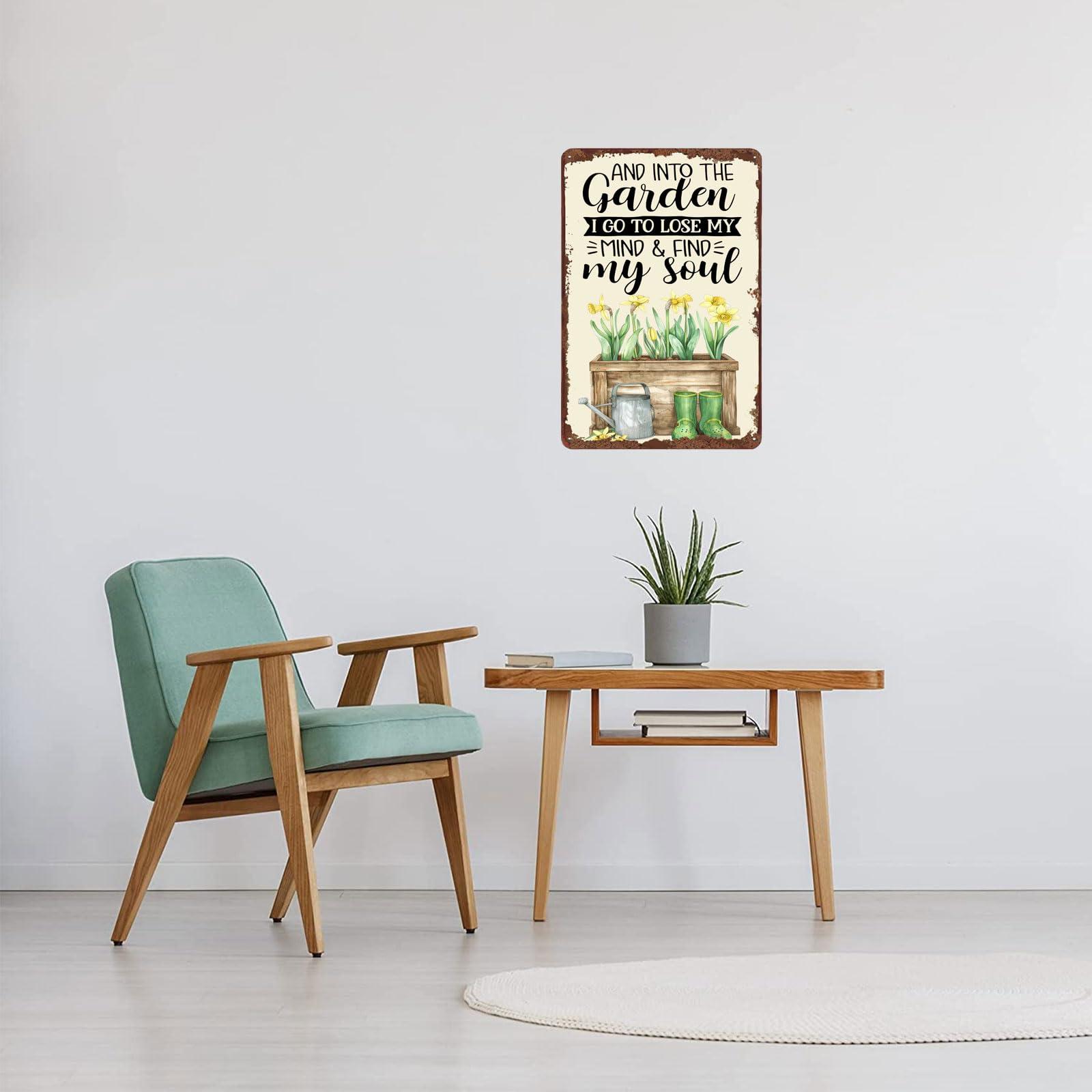 WIZYXQ Metal Signs And Into The Garden I Go To Lose My Mind And Find My Soul Retro Tin Sign Wall Decor for Home Office Kitchen Bar Cafe Garden 12x8 Inch - Image 2