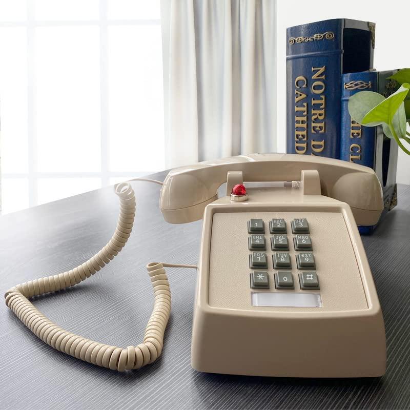 SOUJOY Vintage Cord Phone, Retro Landline Phone with Volume Control, Old Fashioned Loud Ringer Desk Phone for Home and Office, Beige - Image 7