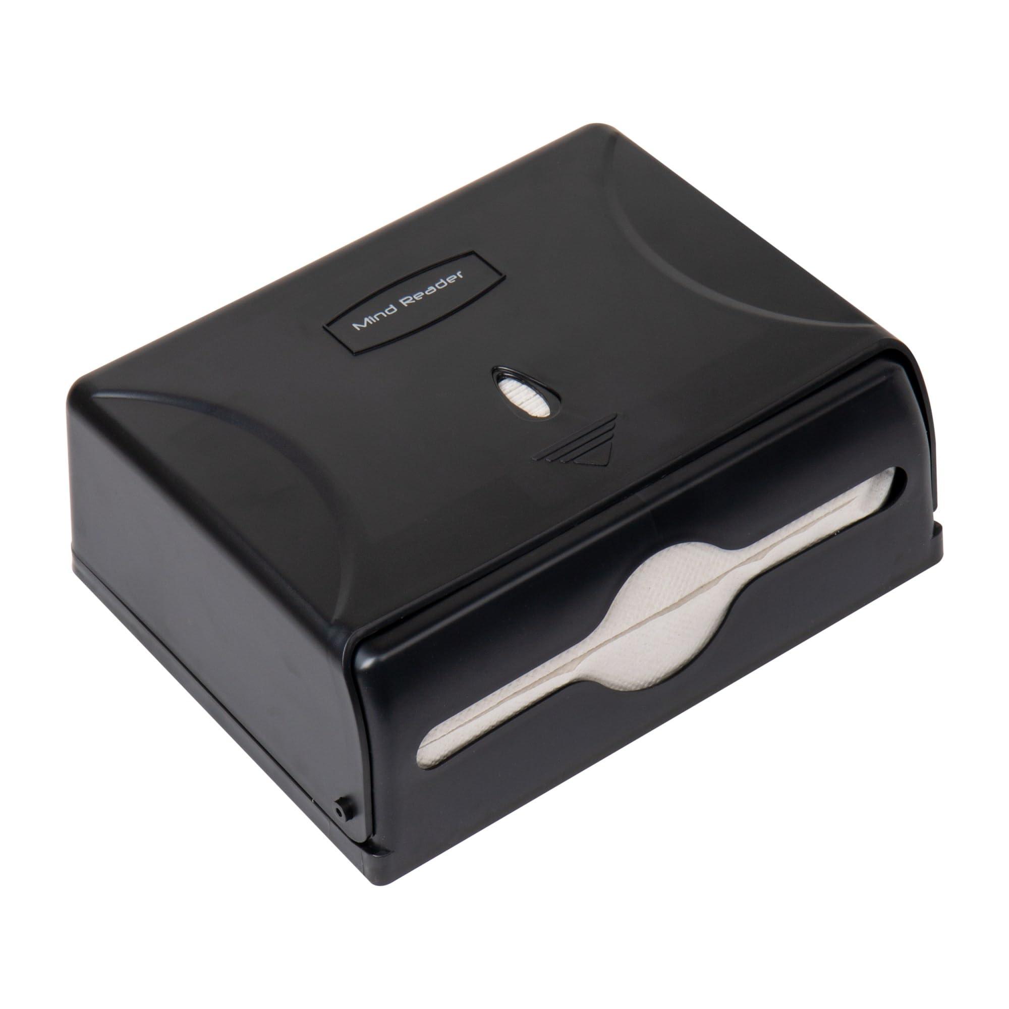 Mind Reader Paper Towel Dispenser, Tri-Fold Towel Holder, Restroom, Wall Mount, Bathroom, 10.25"L x 3.75"W x 8"H, Black - Image 5
