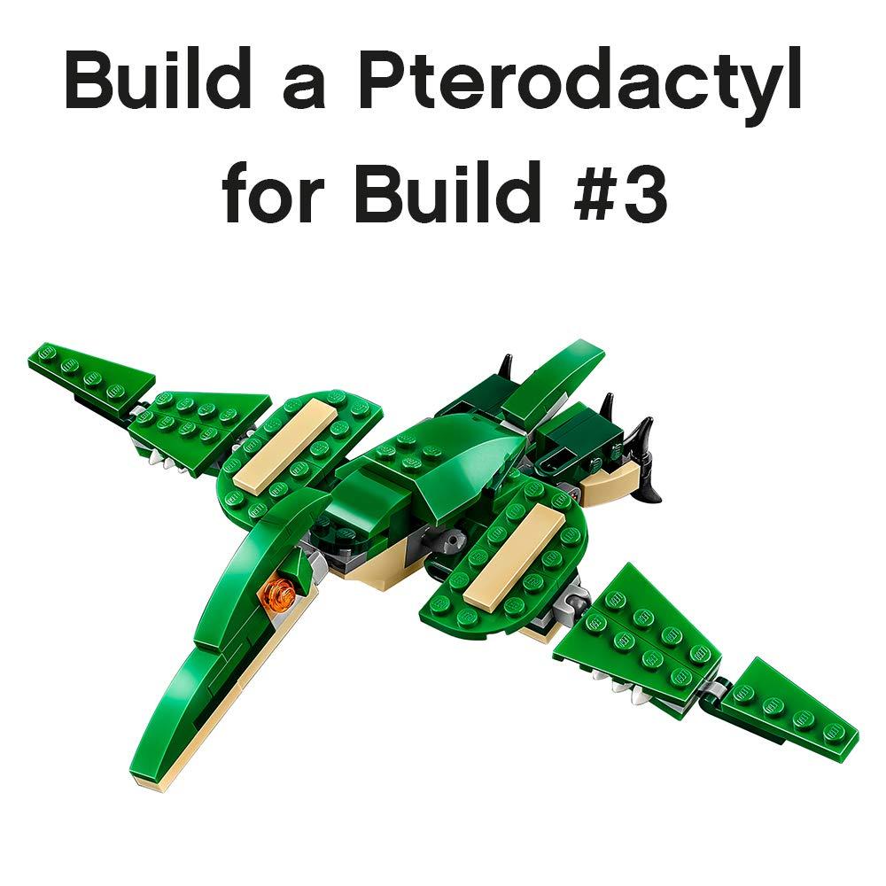 LEGO Creator 3 in 1 Mighty Dinosaur Toy, Transforms from T. rex to Triceratops to Pterodactyl Dinosaur Figures, Great Gift for 7-12 Year Old Boys & Girls, 31058 - Image 6