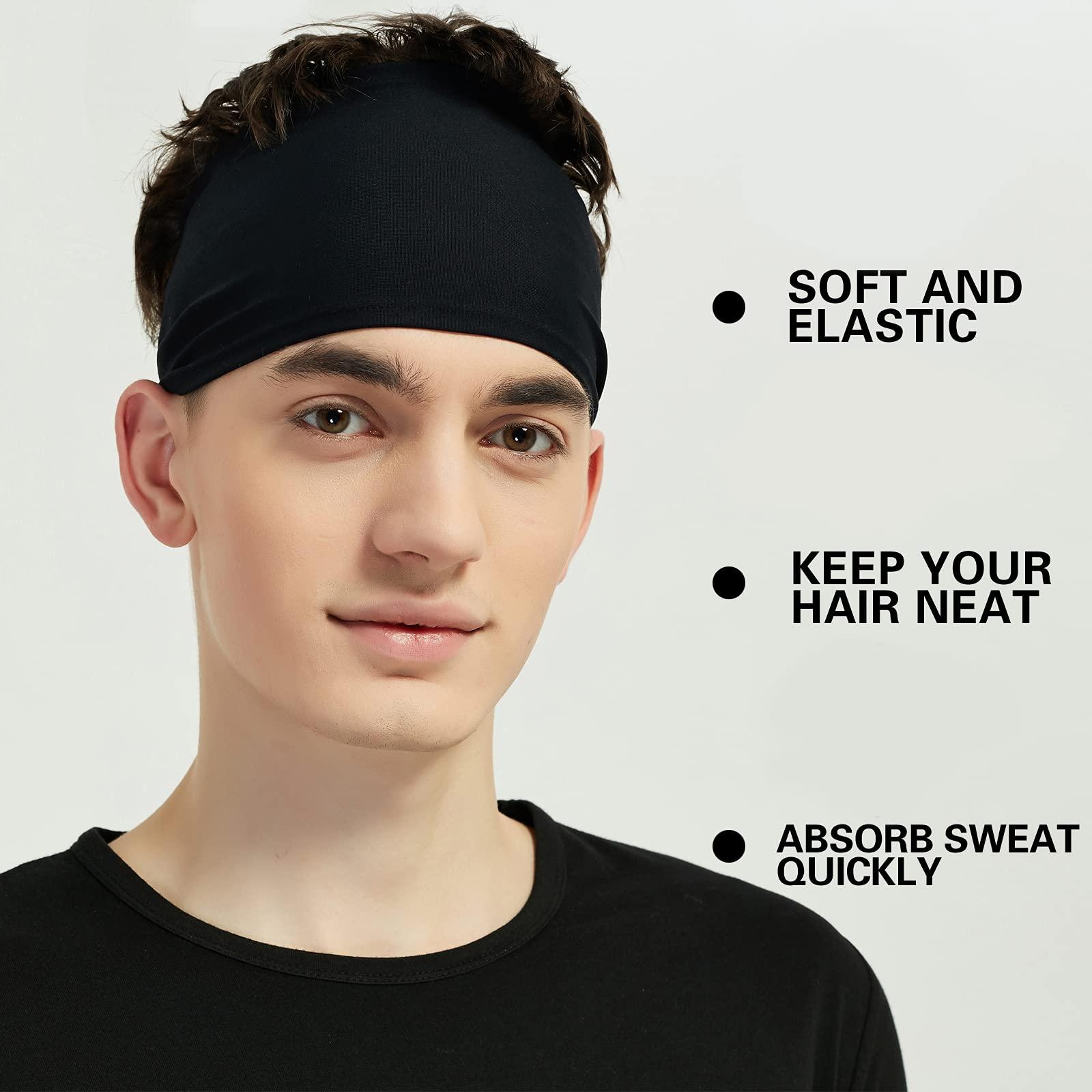 Pilamor Sports Headbands for Men (5 Pack),Moisture Wicking Workout Headband, Sweatband Headbands for Running,Cycling,Football,Yoga,Hairband for Women and Men - Image 2