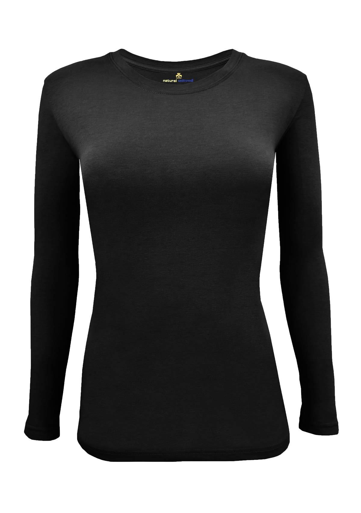 Natural Uniforms Women's Under Scrub Tee Crew Neck Long Sleeve T-Shirt