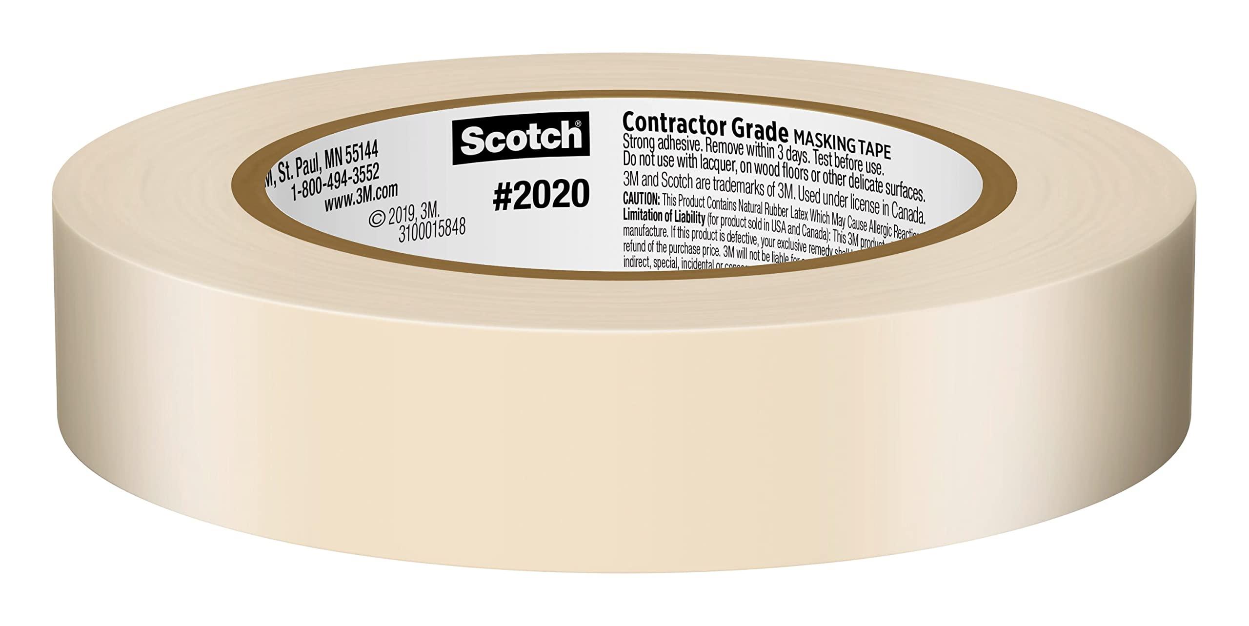 Scotch Contractor Grade Masking Tape, 0.94 inches by 60.1 Yards (540 Yards Total), 2020, 9 Rolls - Image 3